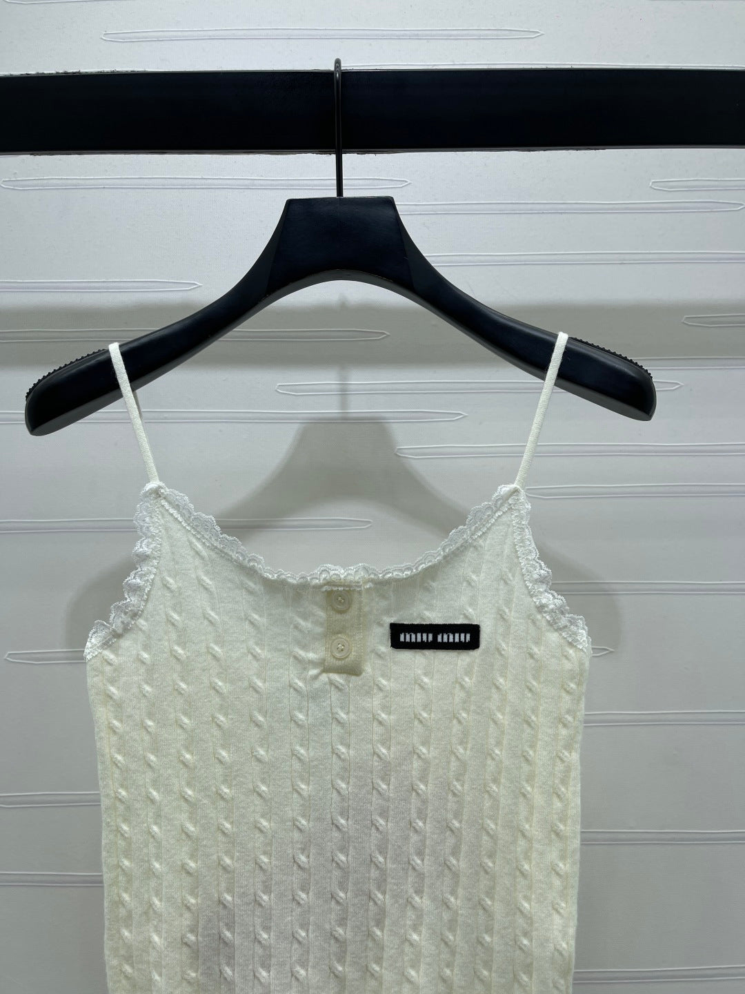 Miumiu 2026 Lace-Trimmed Knit Camisole Wool