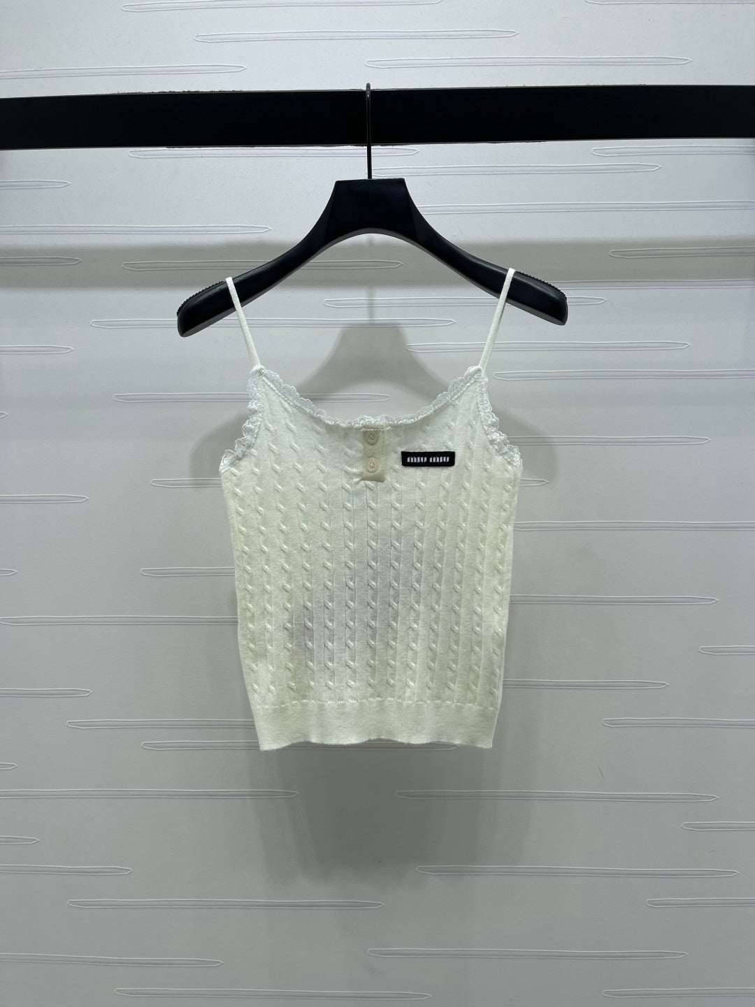 Miumiu 2026 Lace-Trimmed Knit Camisole Wool