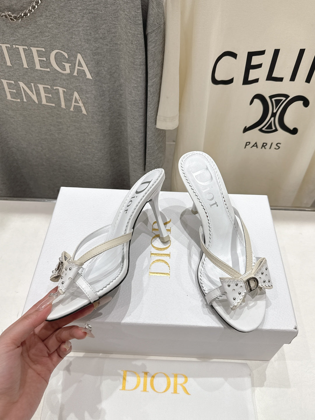 Dior 2026 D-Ballet Slingback Sandals with CD Buckle and Large Bow 699762