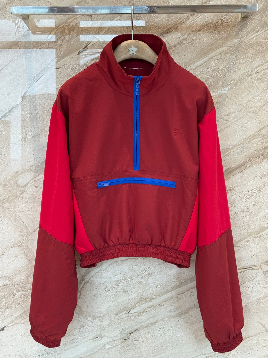 YSL 2026 Cassandre Cropped Windbreaker Nylon