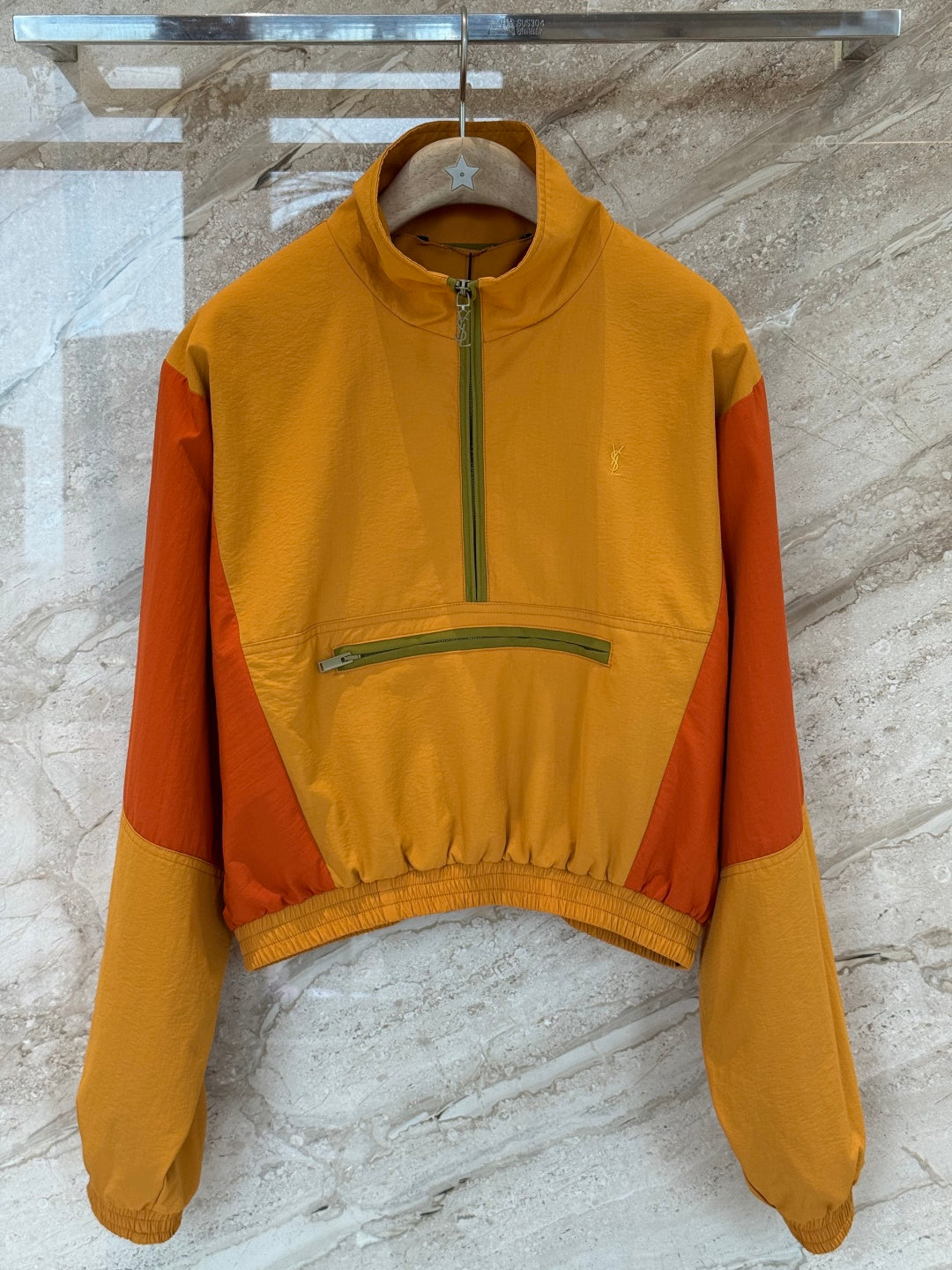 YSL 2026 Cassandre Cropped Windbreaker Nylon