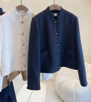 CD 25 Jacket Beige Black Wool Silk