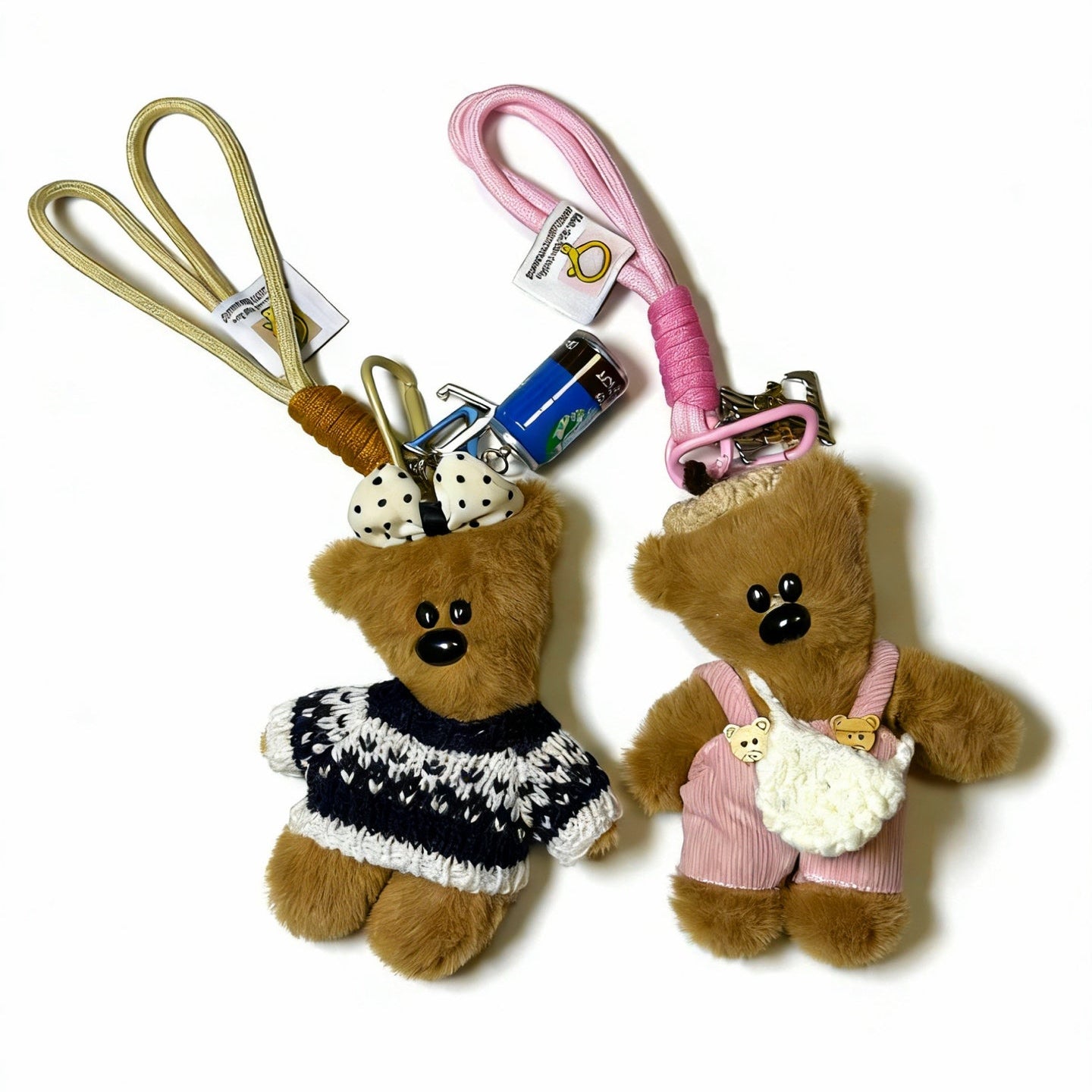 LV Plush Bear Black and Pink Charm