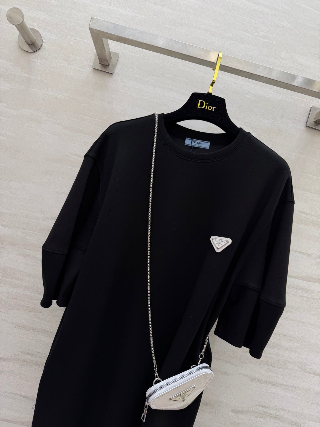 Prada 2026 Triangle Logo Casual Dress Cotton 396953