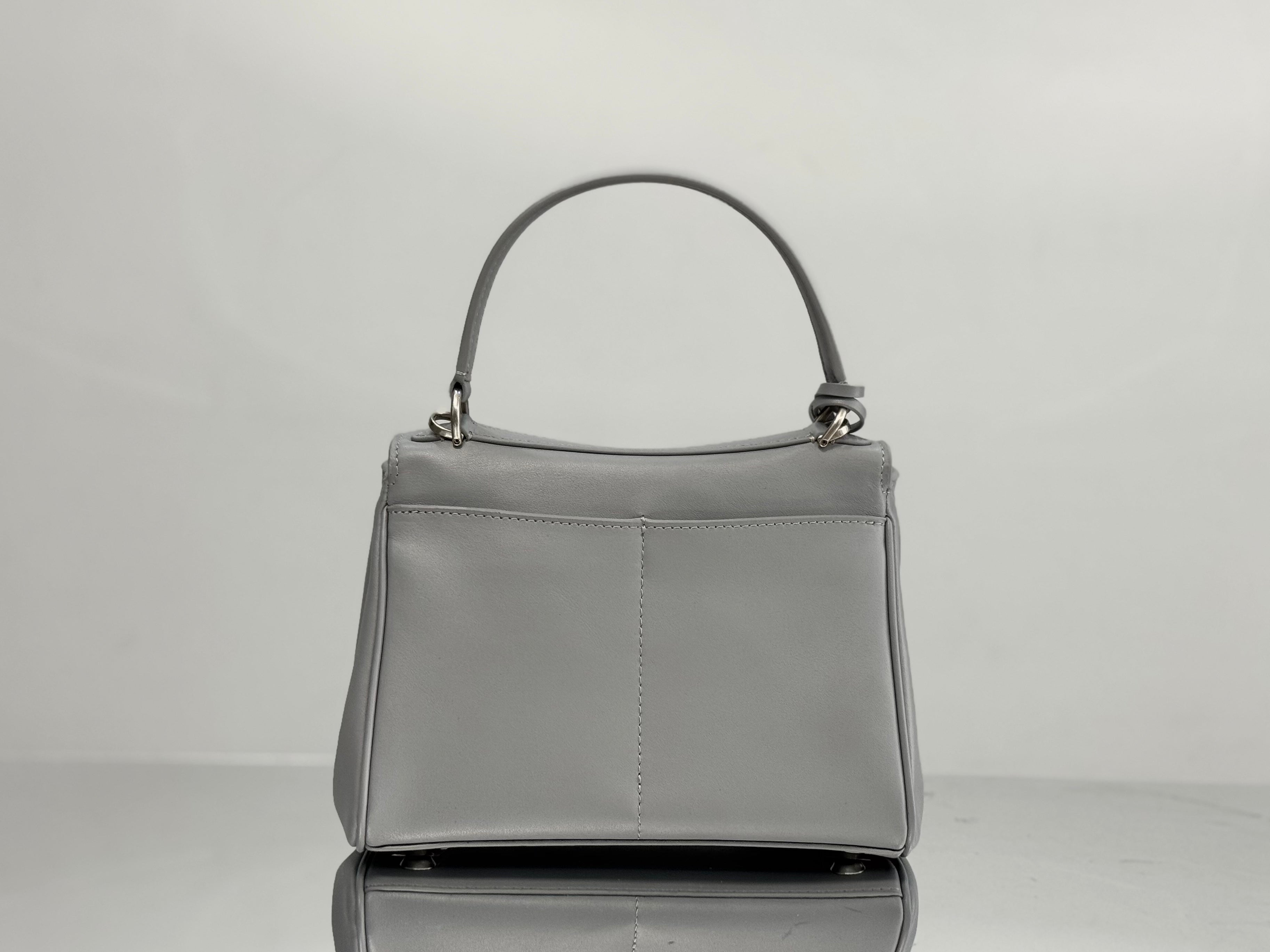 Balenciaga Mini Bag 22 Gray Calfskin Sliver Hardware