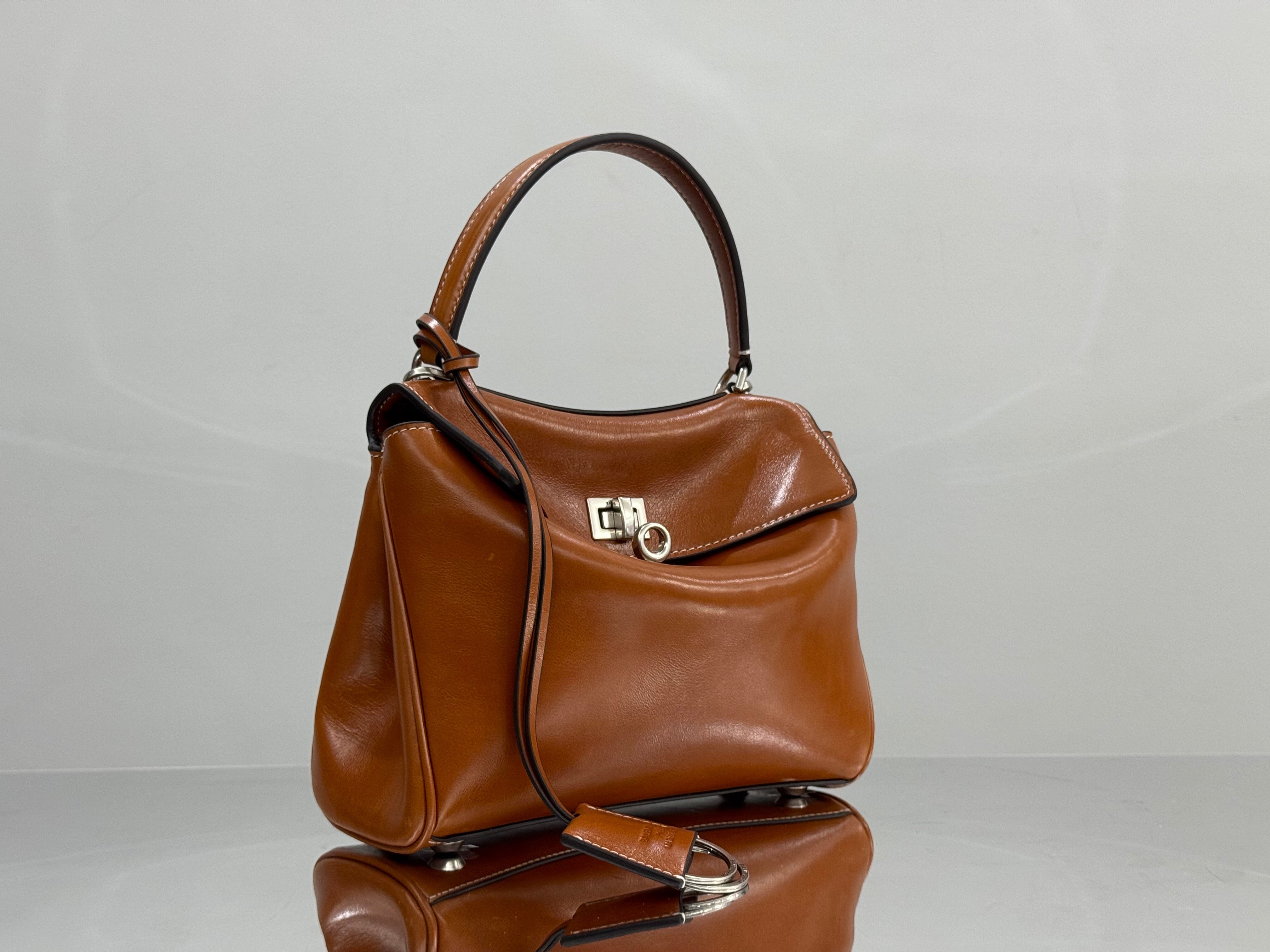 Balenciaga Small Bag 22 Camel Brown Cowhide Sliver Hardware
