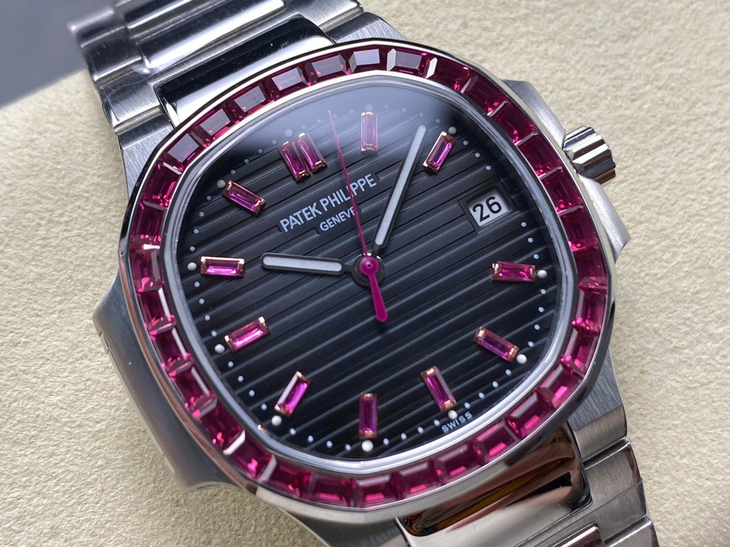 PATEK Nautilus 35.2mm Silver Black Dial