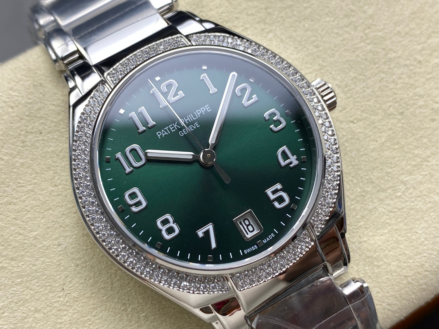 PATEK Twenty-Four 36mm Silver Dark Green Diamond