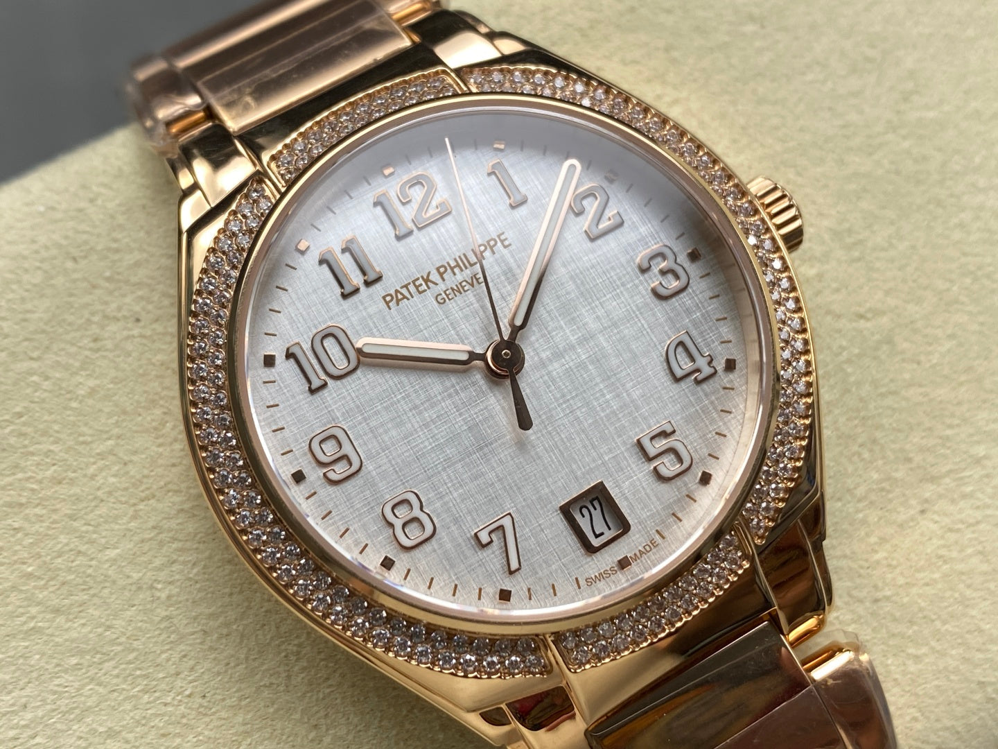 PATEK Twenty-Four 36mm Diamond Pink Gold White Dial