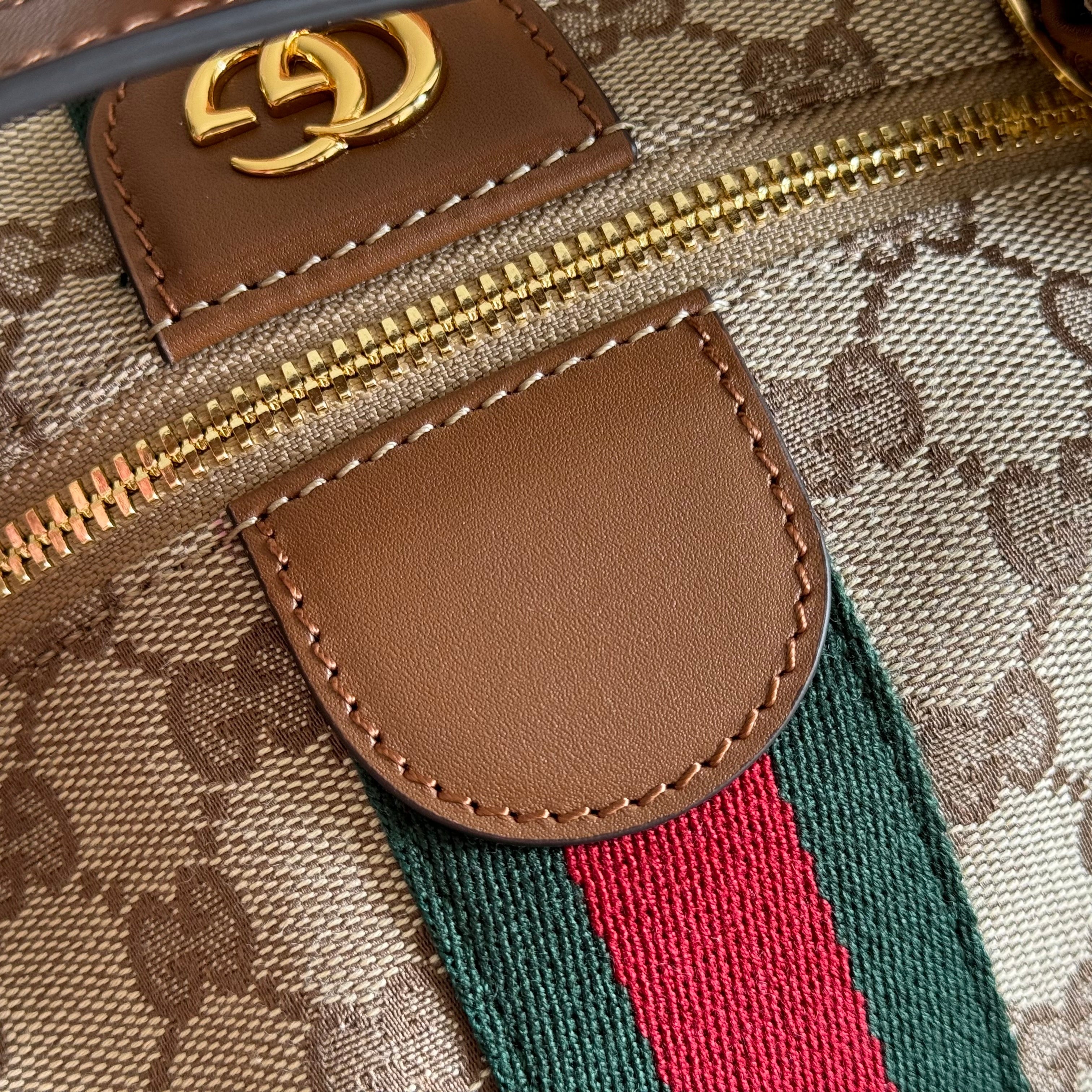 Gucci 2026 Vanity Top Handle Bag 27.5cm Ebony Dark Brown Canvas Leather 277178