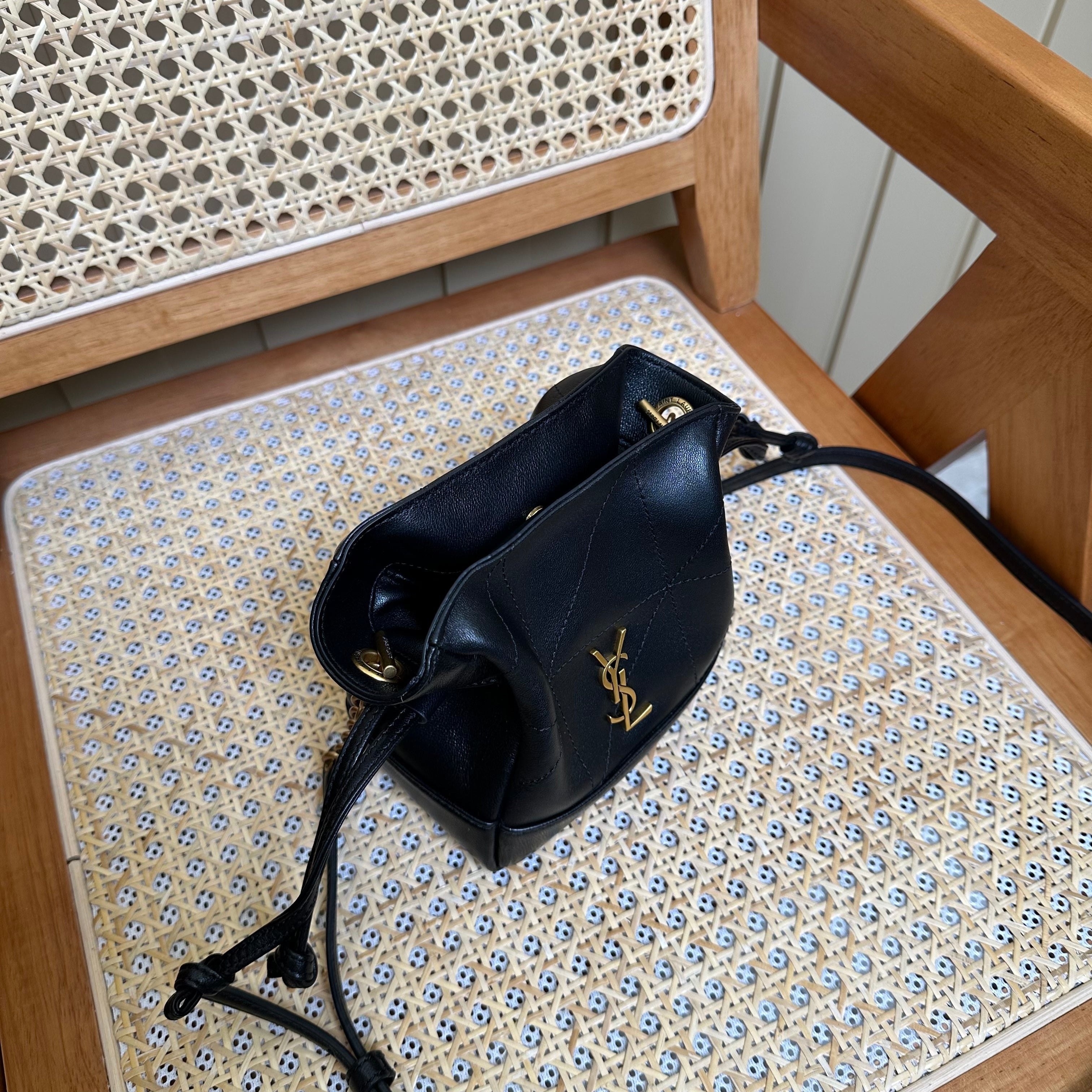 YSL Jamie Mini Crossbody Bag 16 Black Lambskin Gold Hardware