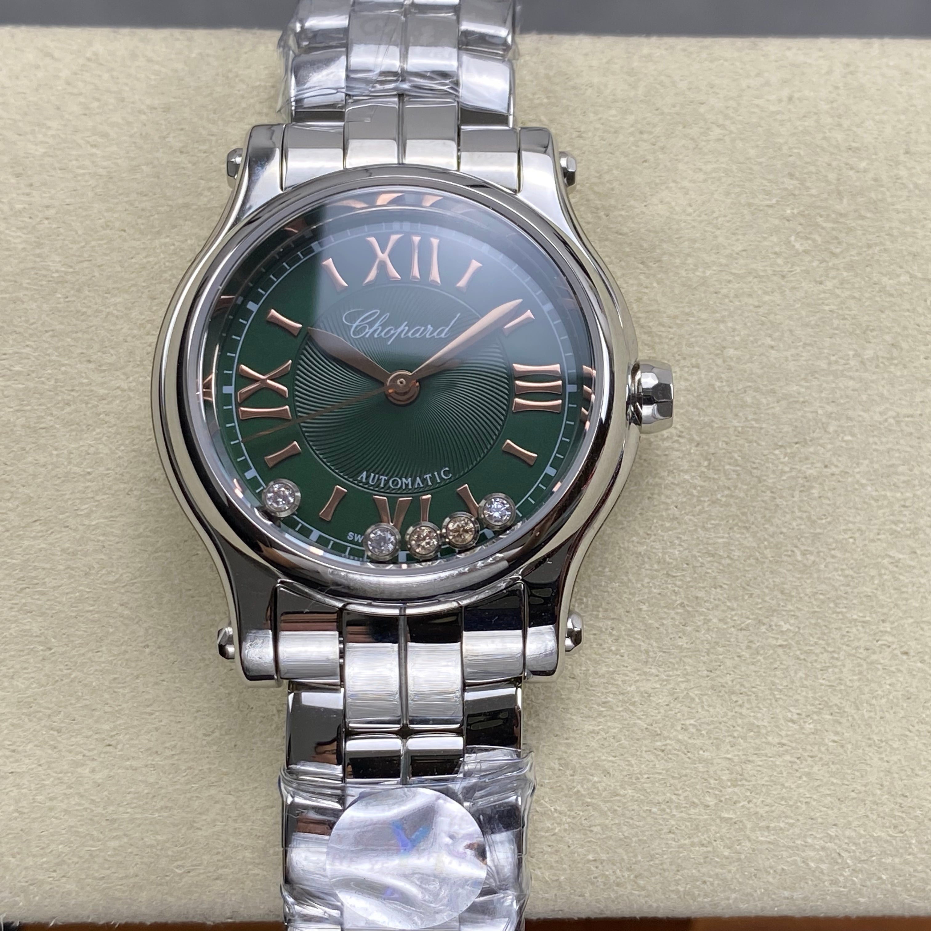 Chopard Happy Sport 30mm Green Diamond Dial Steel