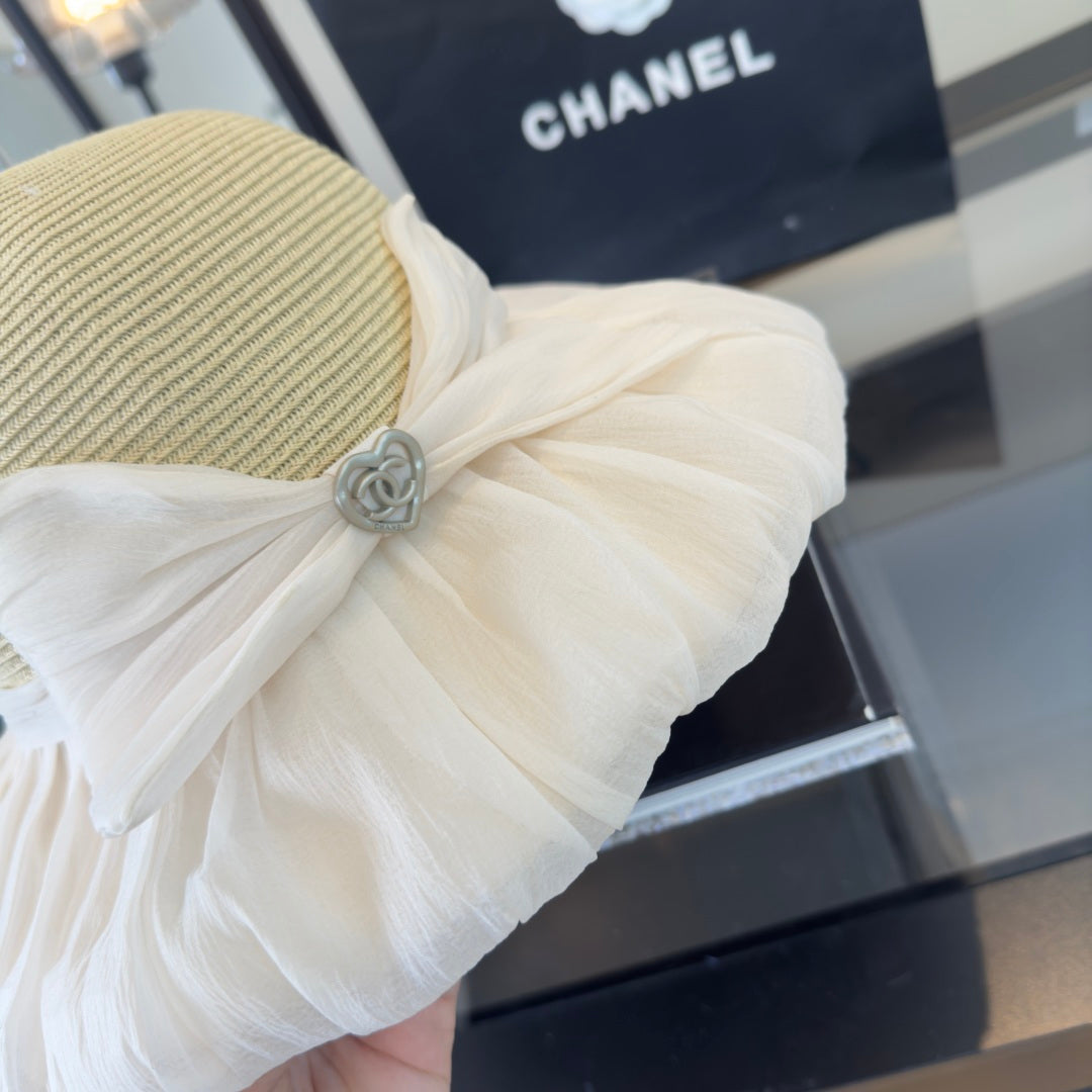 Chanel Bow-tie Beige Cream Bucket Hat 269014