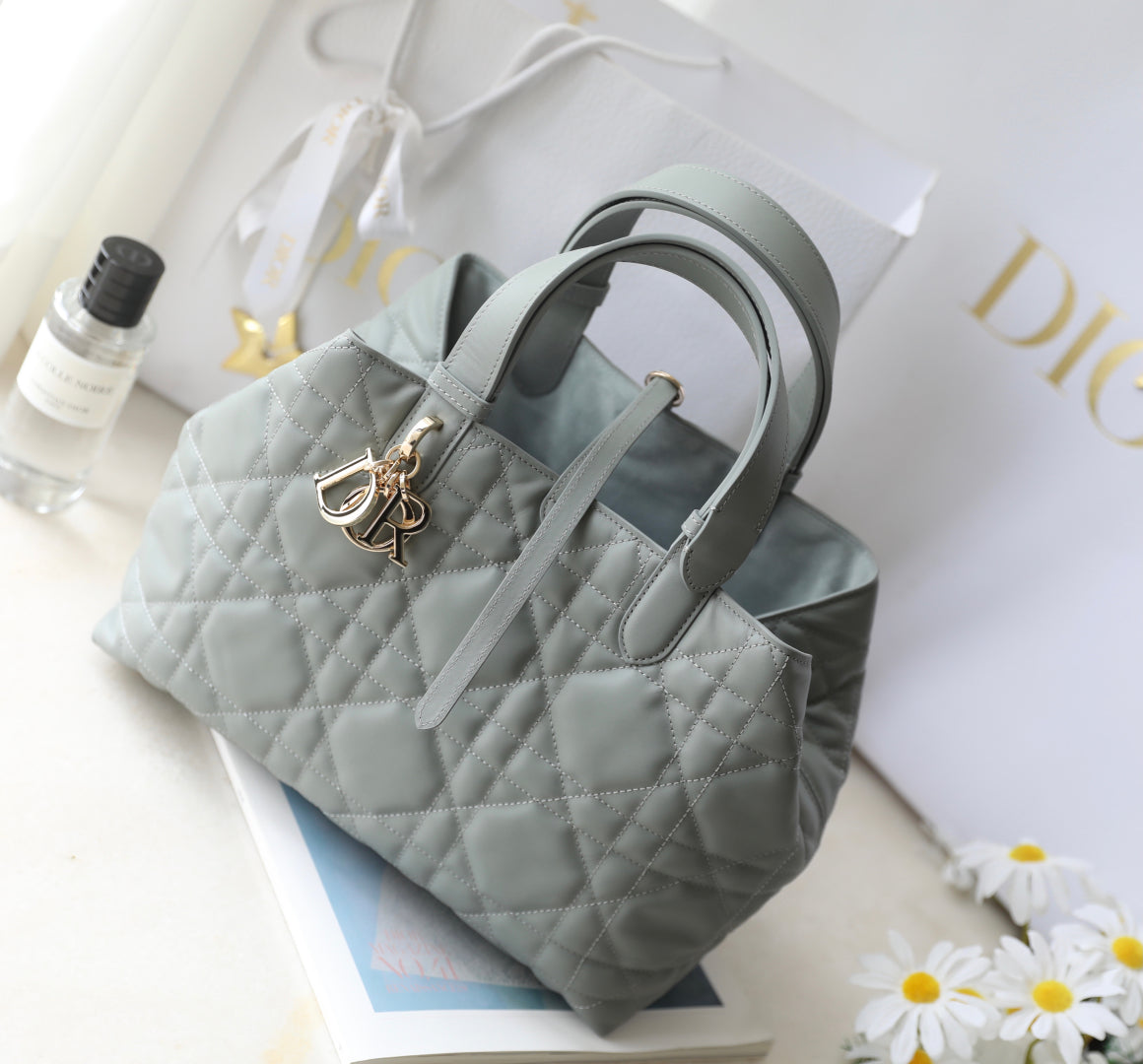 CD Toujours Bag 28.5 Light Blue Calfskin
