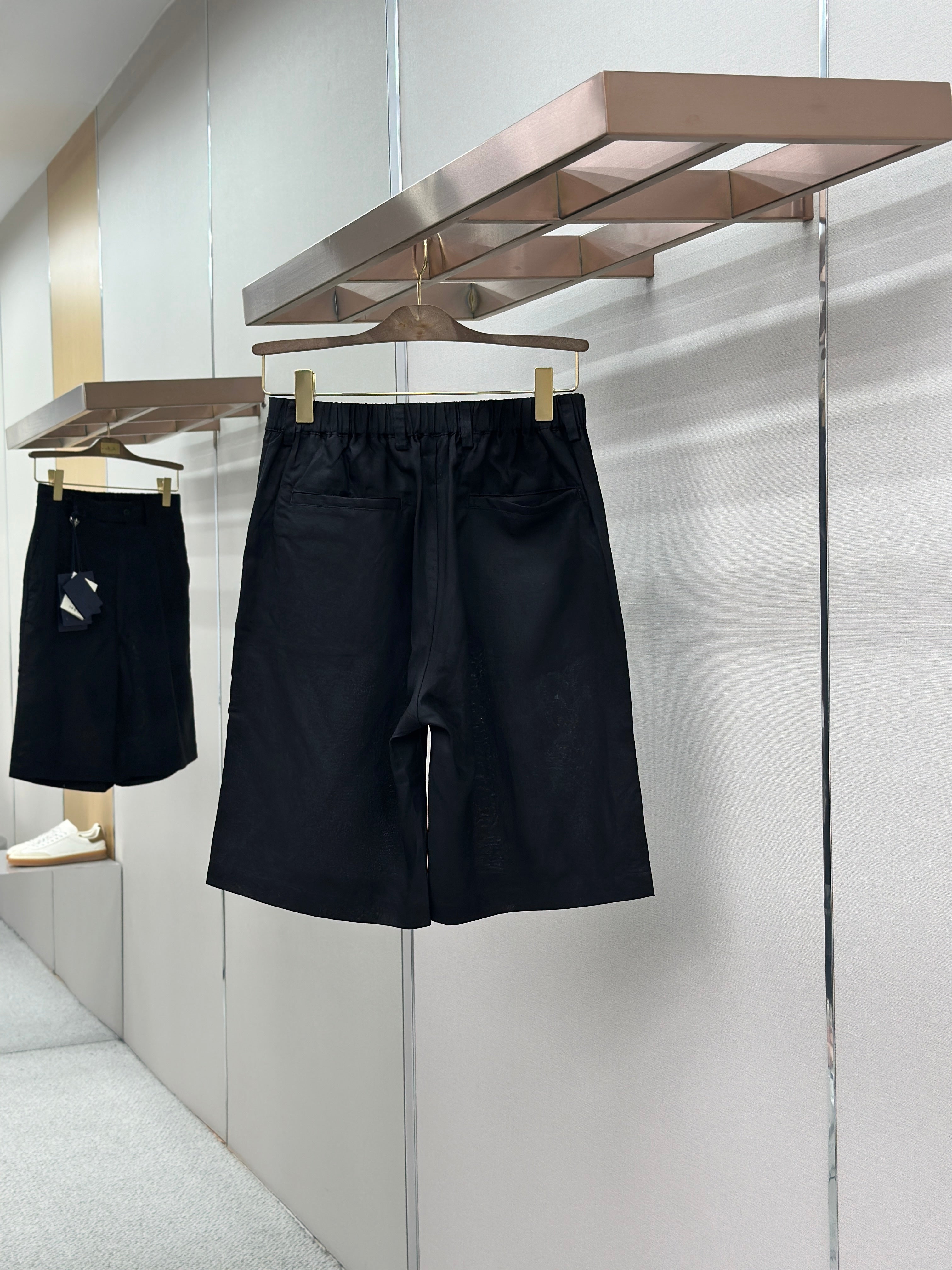 PRA 2026 Men's Linen Shorts Black Fabric 917703