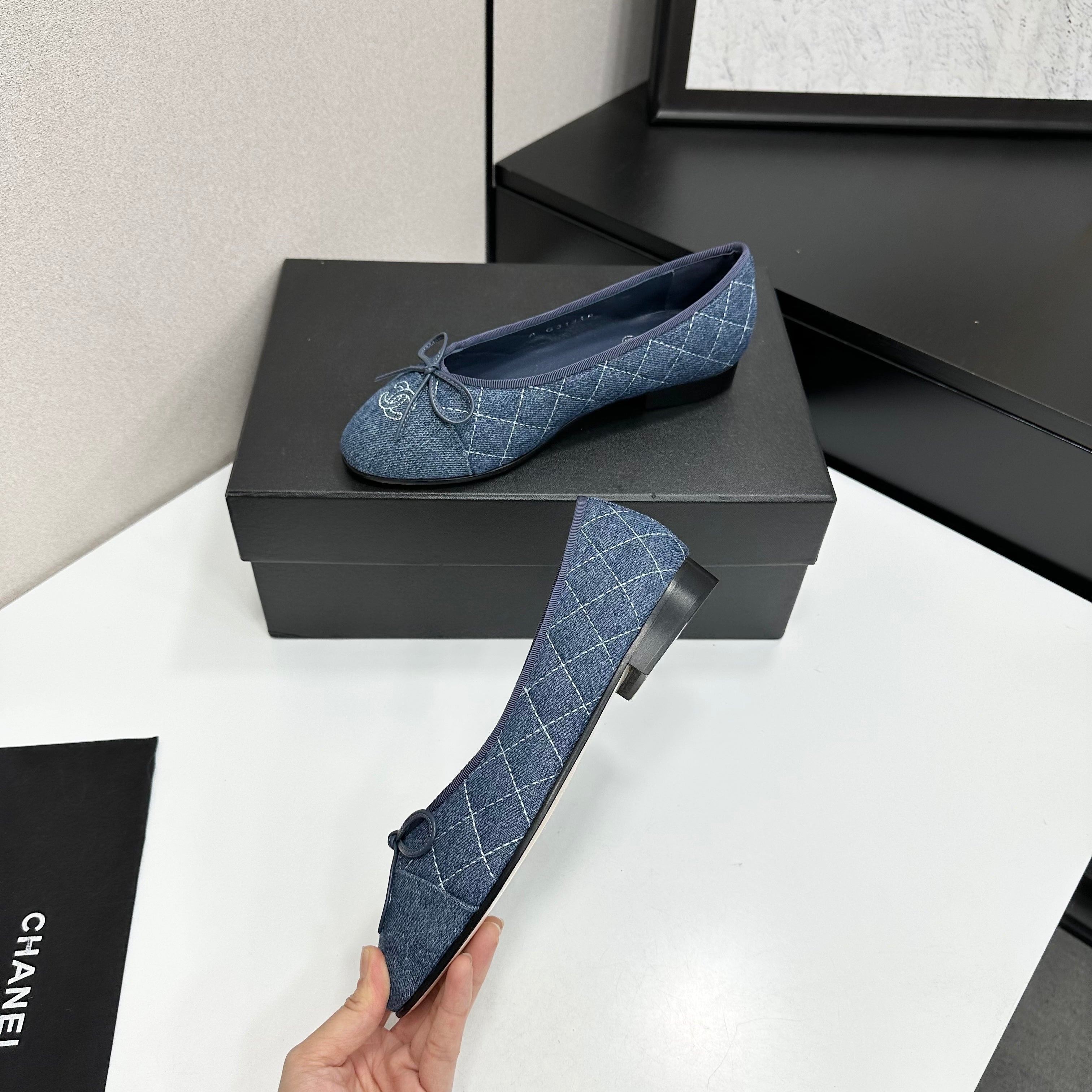Chanel 2026 Ballet Flat Blue Denim