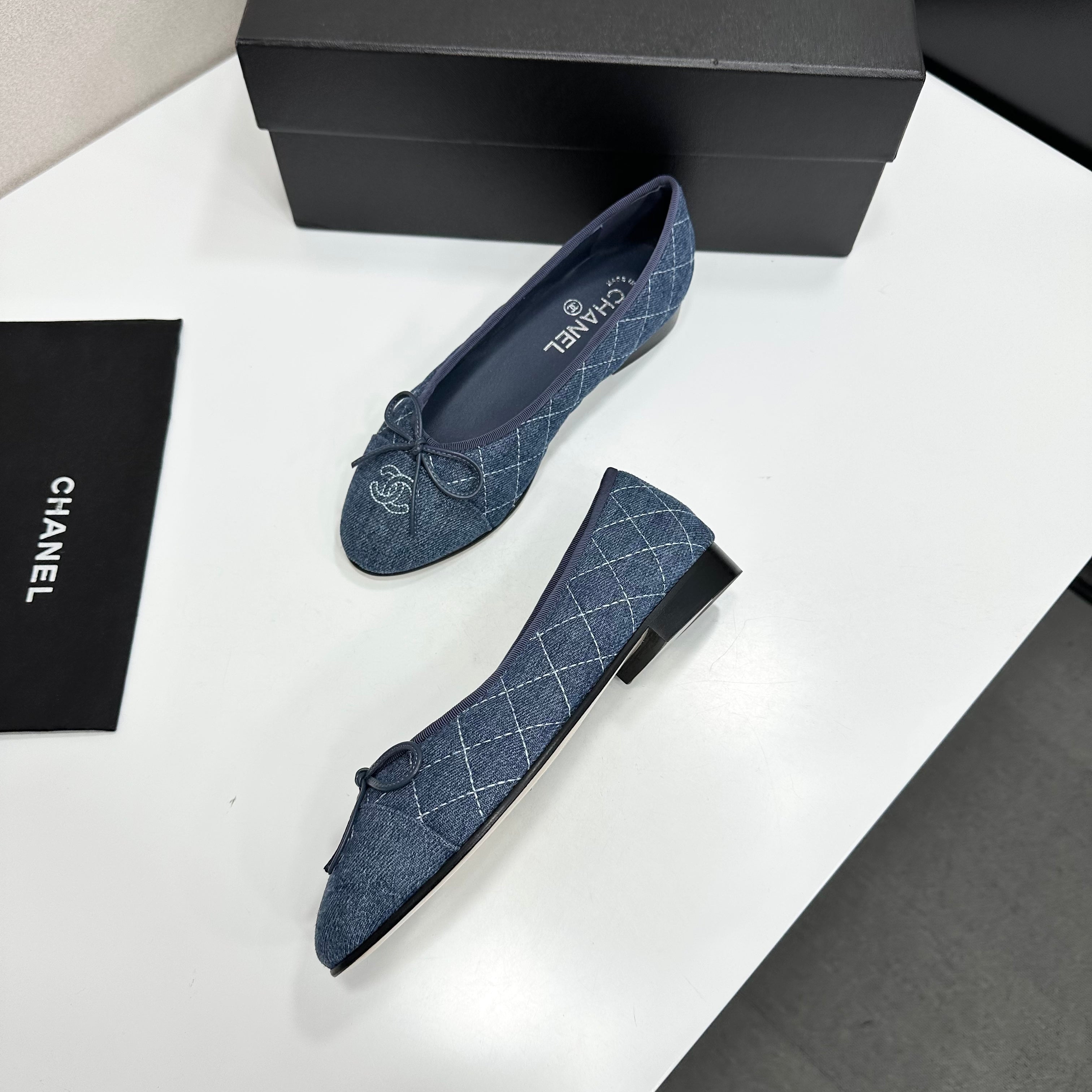 Chanel 2026 Ballet Flat Blue Denim