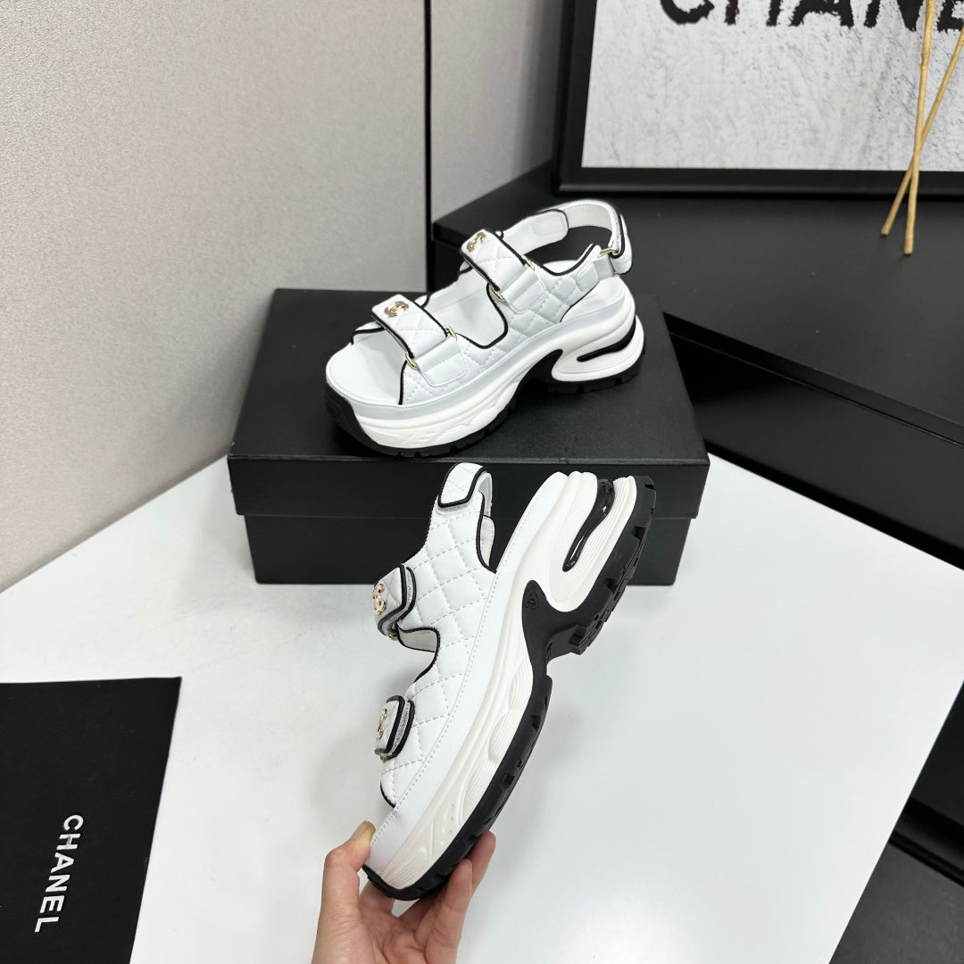 Channel 2026 Chunky Sport Sandals 65mm Patent Calfskin 894909