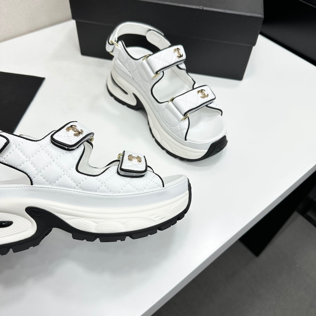 Channel 2026 Chunky Sport Sandals 65mm Patent Calfskin 894909