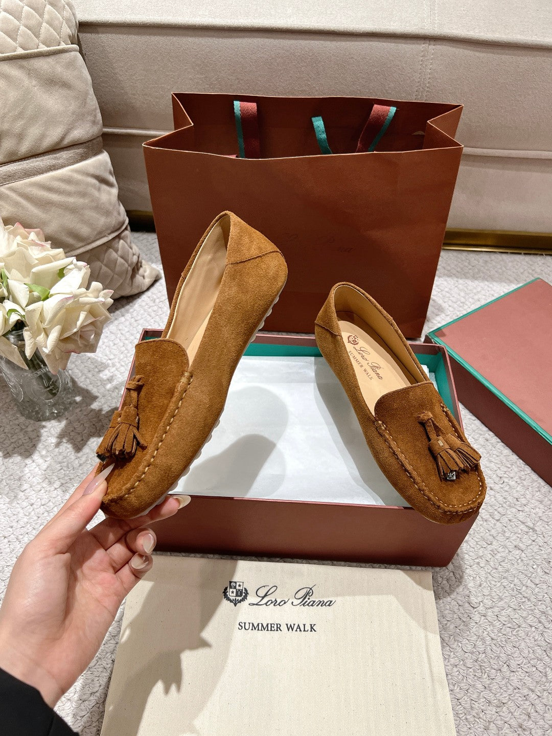 LP Dot sole walk mocassin Cocoa Suede 214999