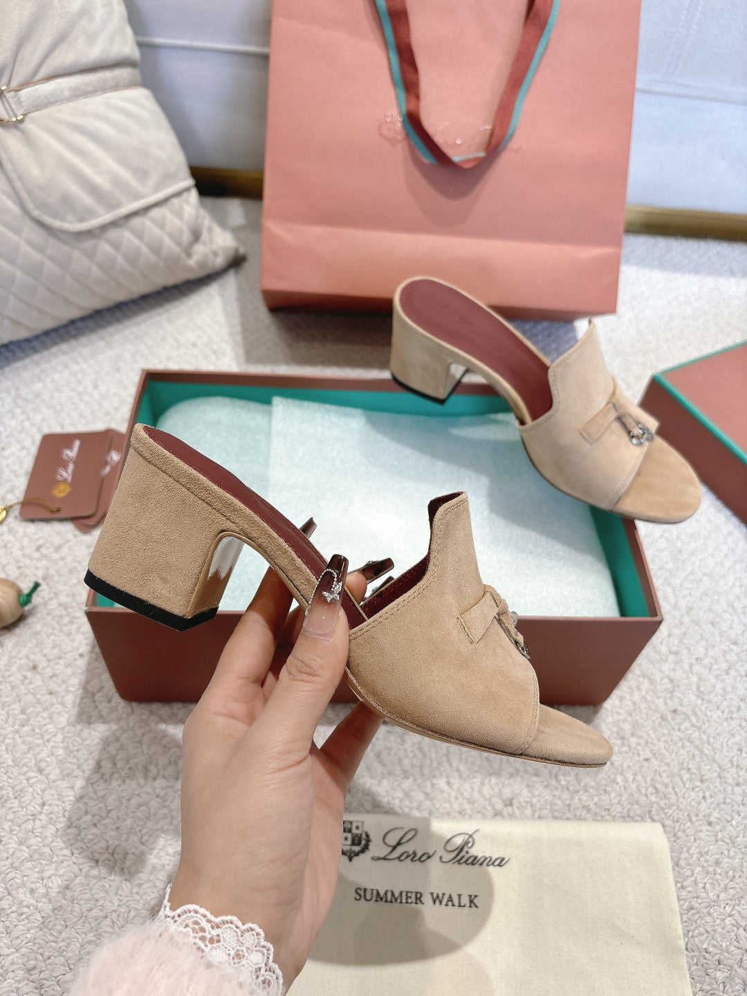 LP 25C Summer Charms Mules 55MM Mocha Suede 215030