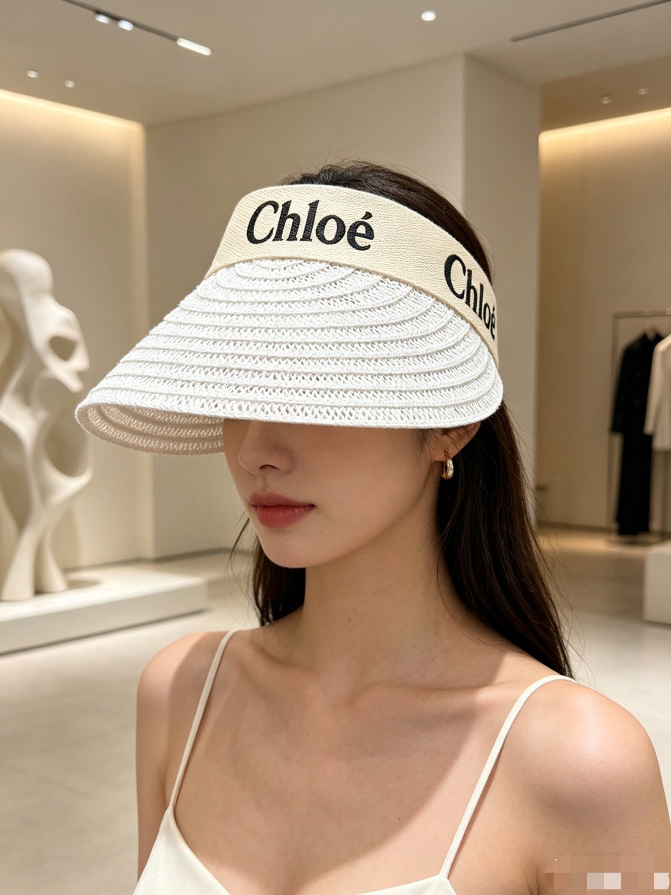 Chloe Sun Hat with Visor Raffia Fabric 343712