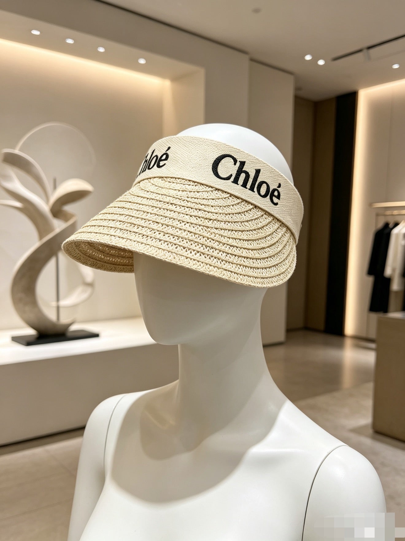 Chloe Sun Hat with Visor Raffia Fabric 343712