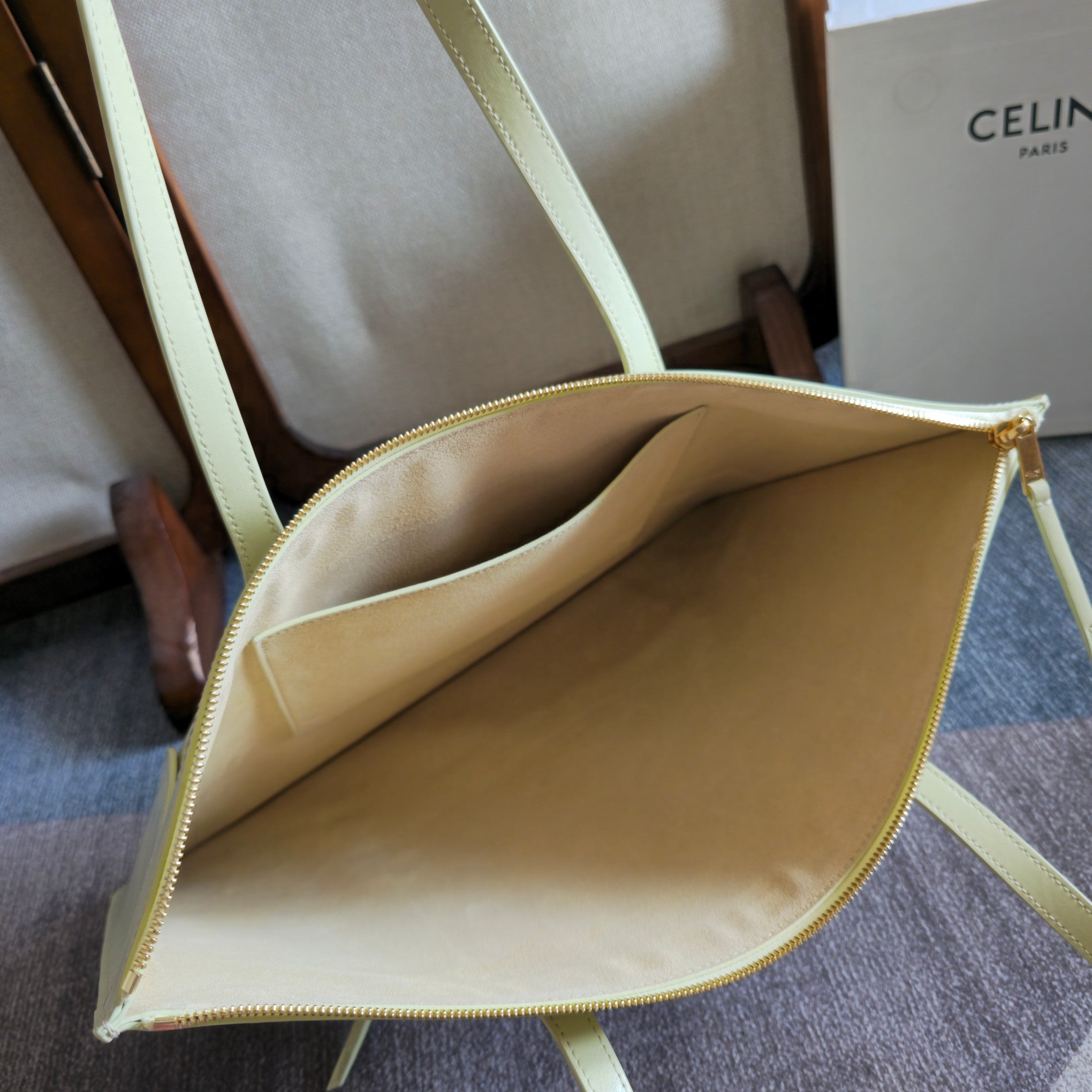 Celine 2026 Flat Cabas New Luggage Bag Citrus Calfskin 276205