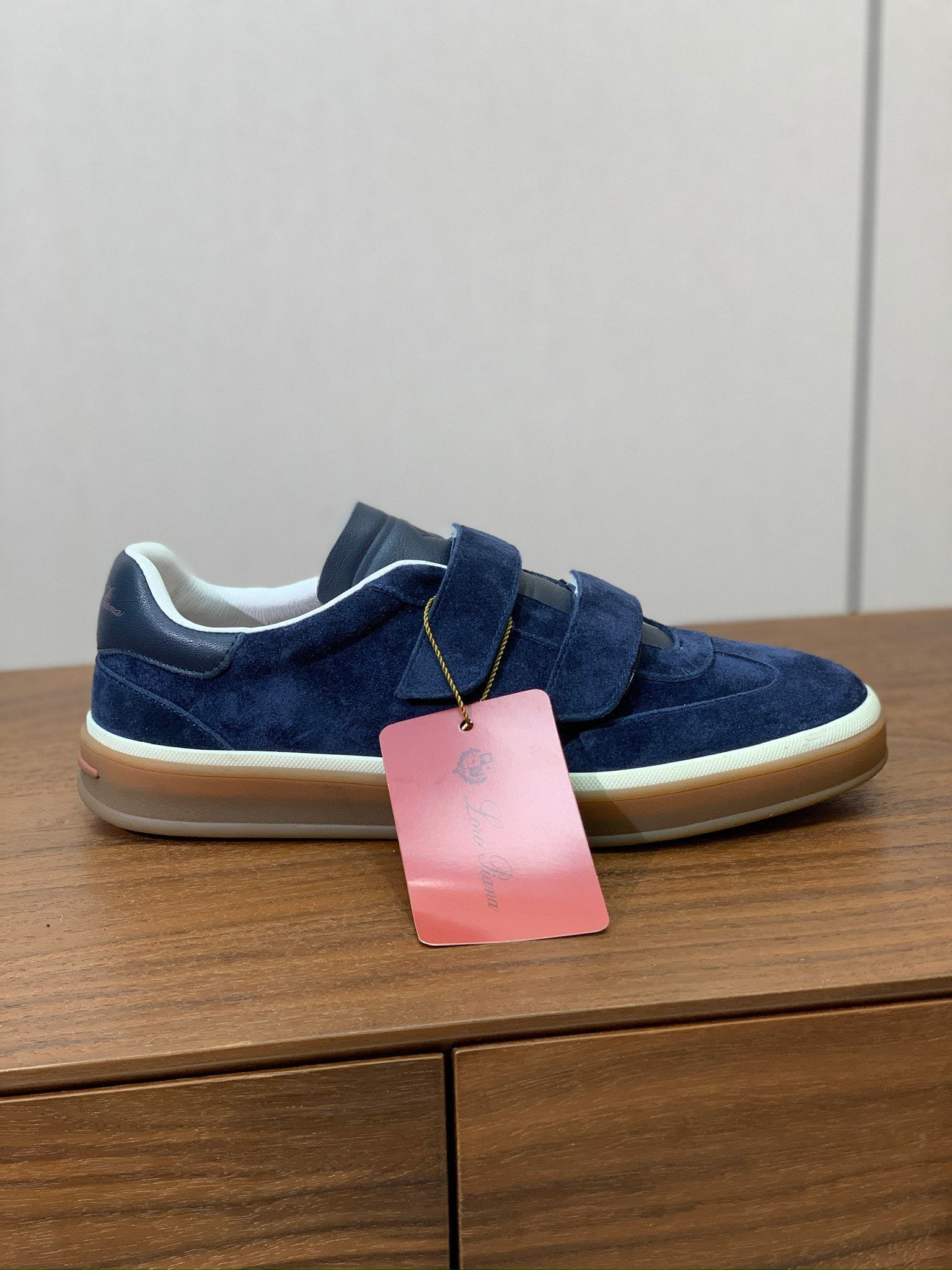 LP 26SS Velcro-strap Sneaker Blue Suede Leather 606506