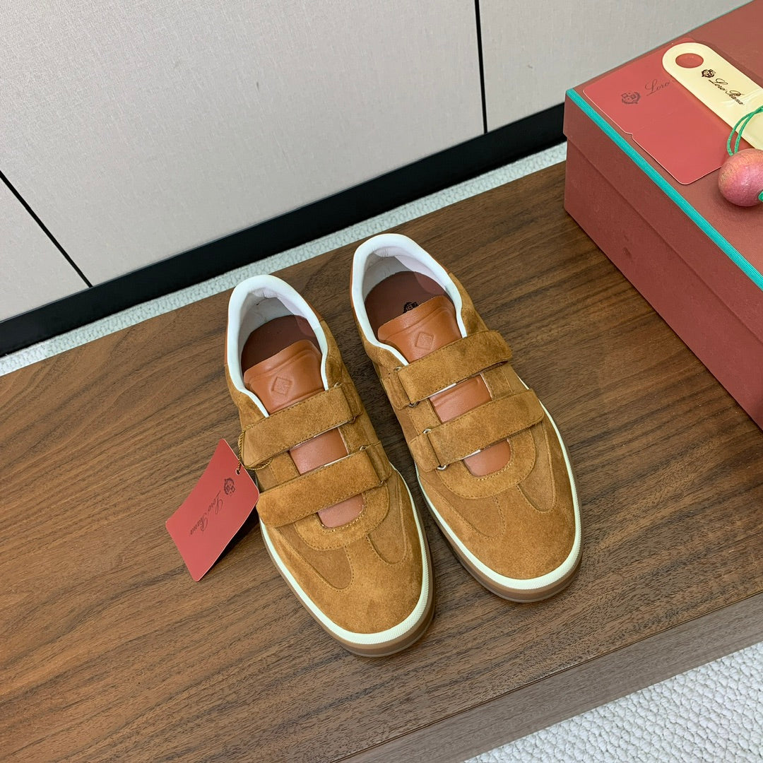 LP 26SS Velcro-strap Sneaker Camel Suede Leather 606507