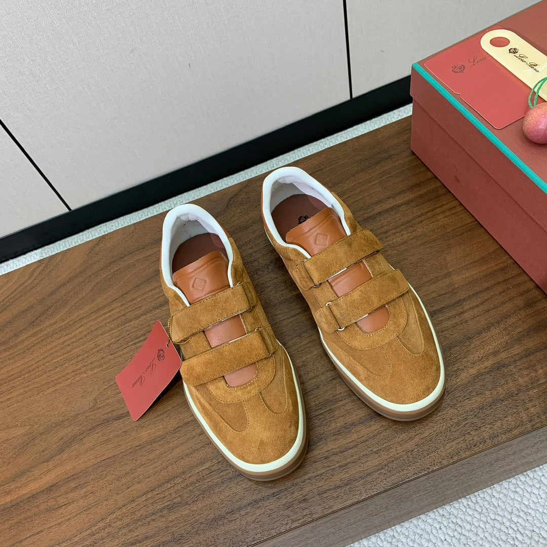 LP 26SS Velcro-strap Sneaker Camel Suede Leather 606507