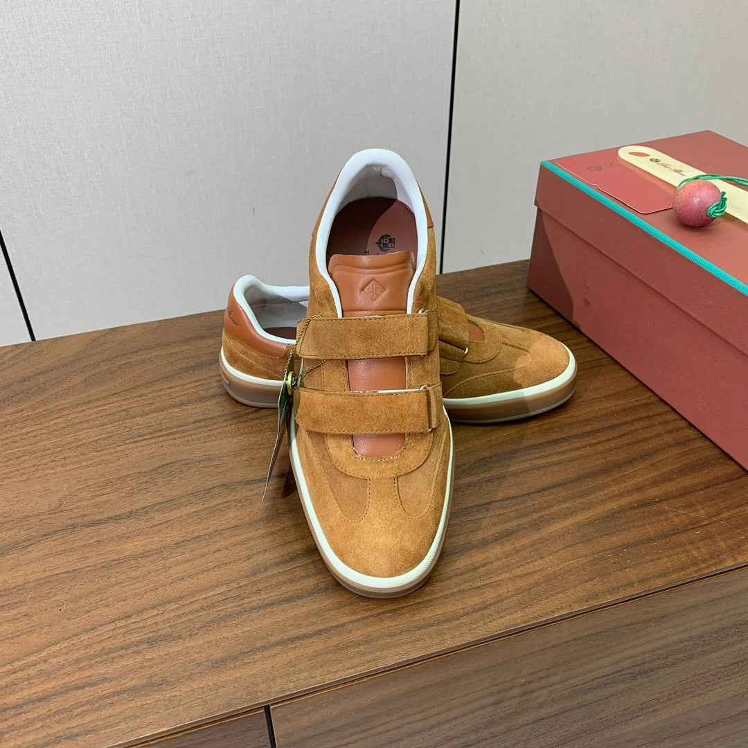 LP 26SS Velcro-strap Sneaker Camel Suede Leather 606507