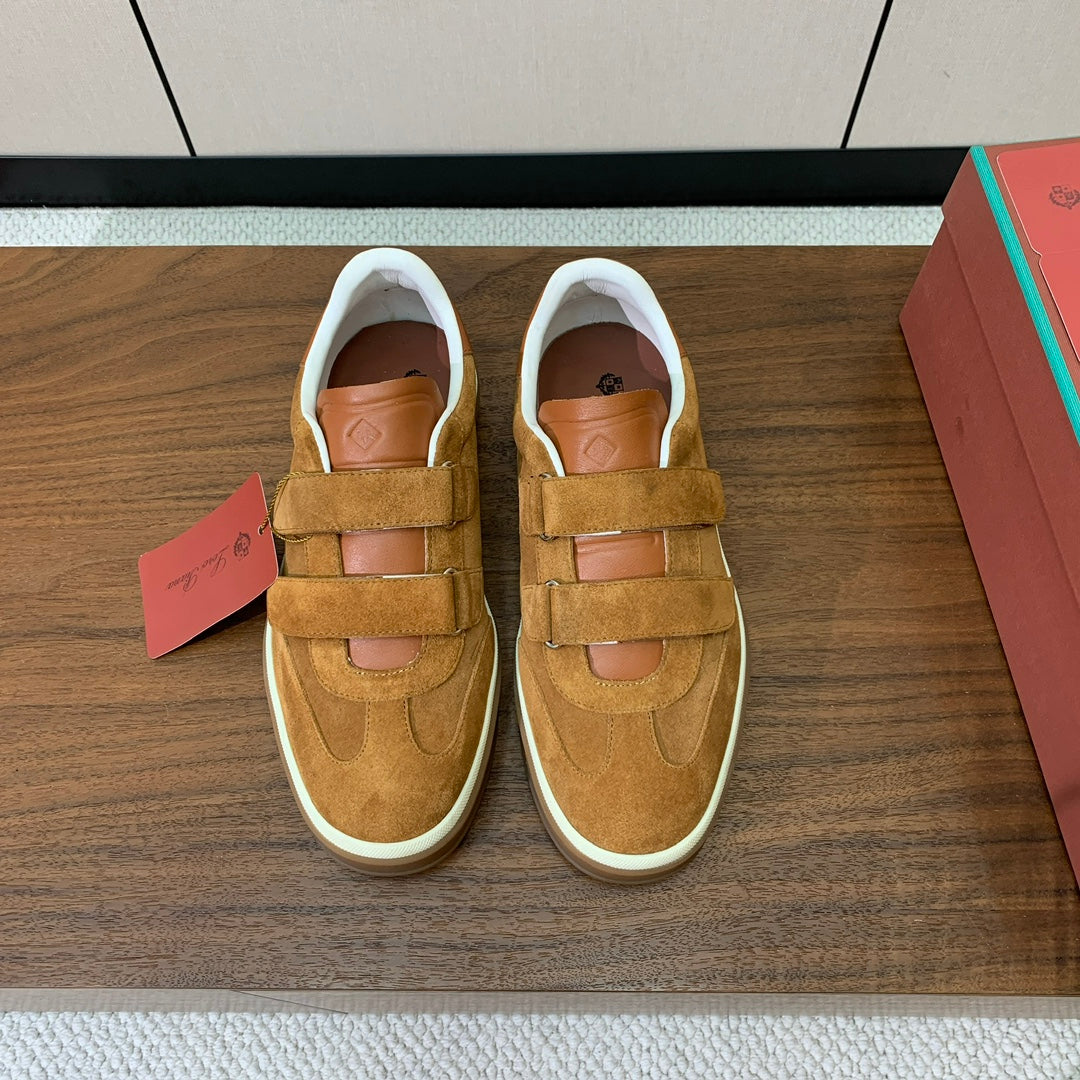 LP 26SS Velcro-strap Sneaker Camel Suede Leather 606507