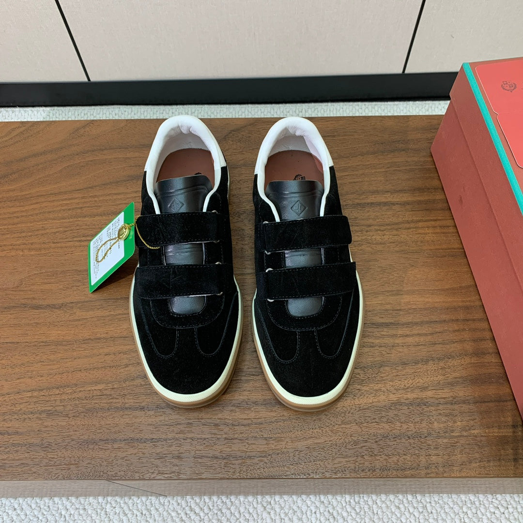 LP 26SS Velcro-strap Sneaker Black Suede Leather 585748