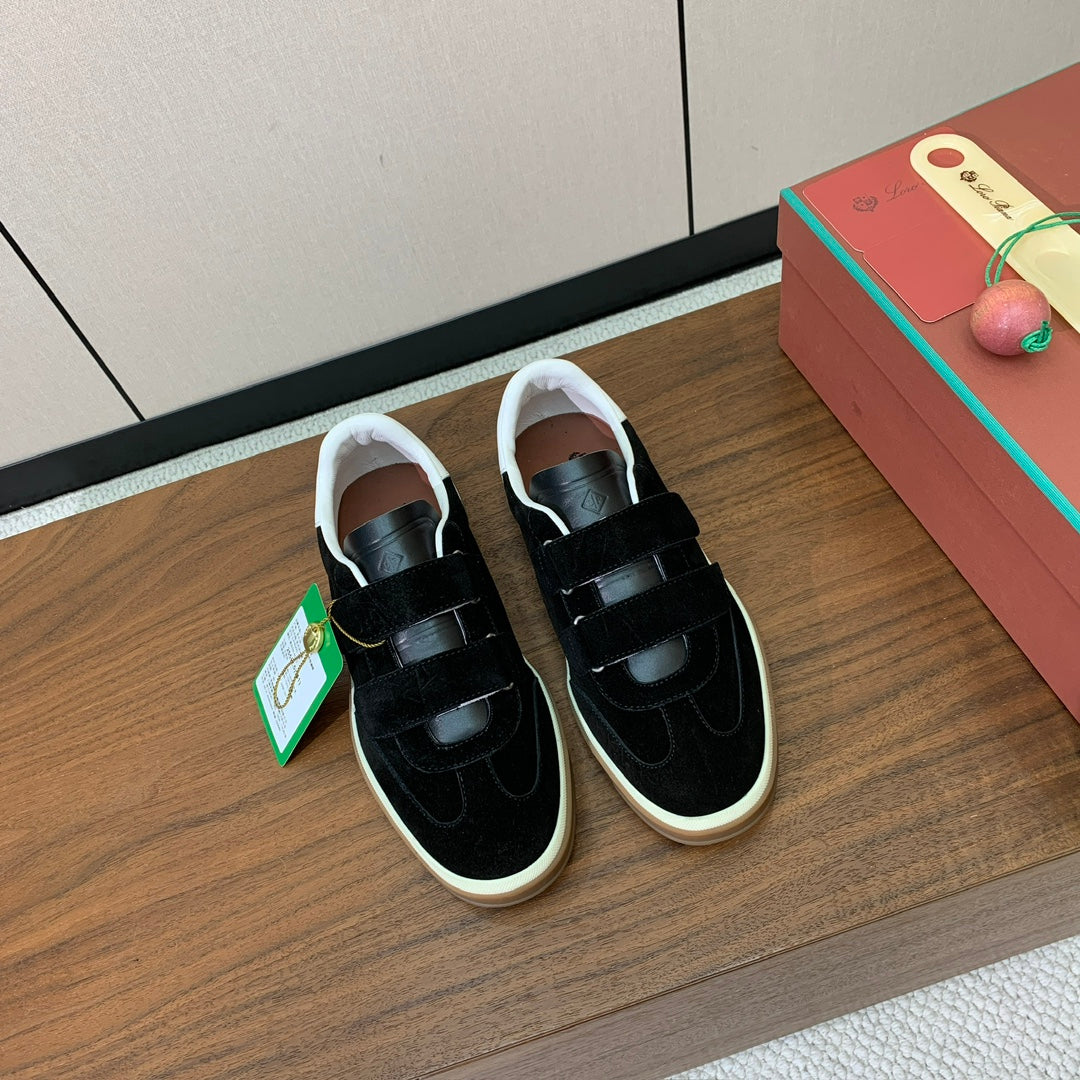 LP 26SS Velcro-strap Sneaker Black Suede Leather 585748