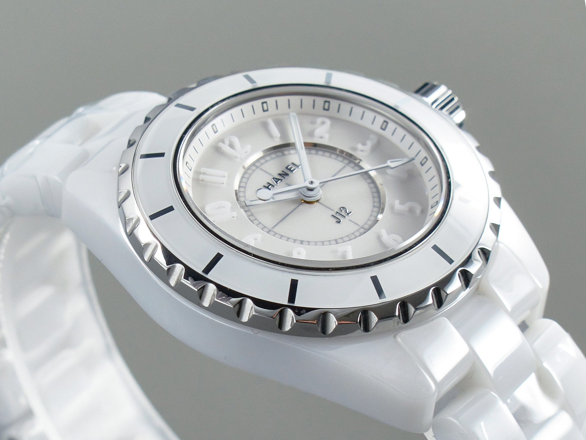 J12 Quartz White Ceramic White Numerals White Dial