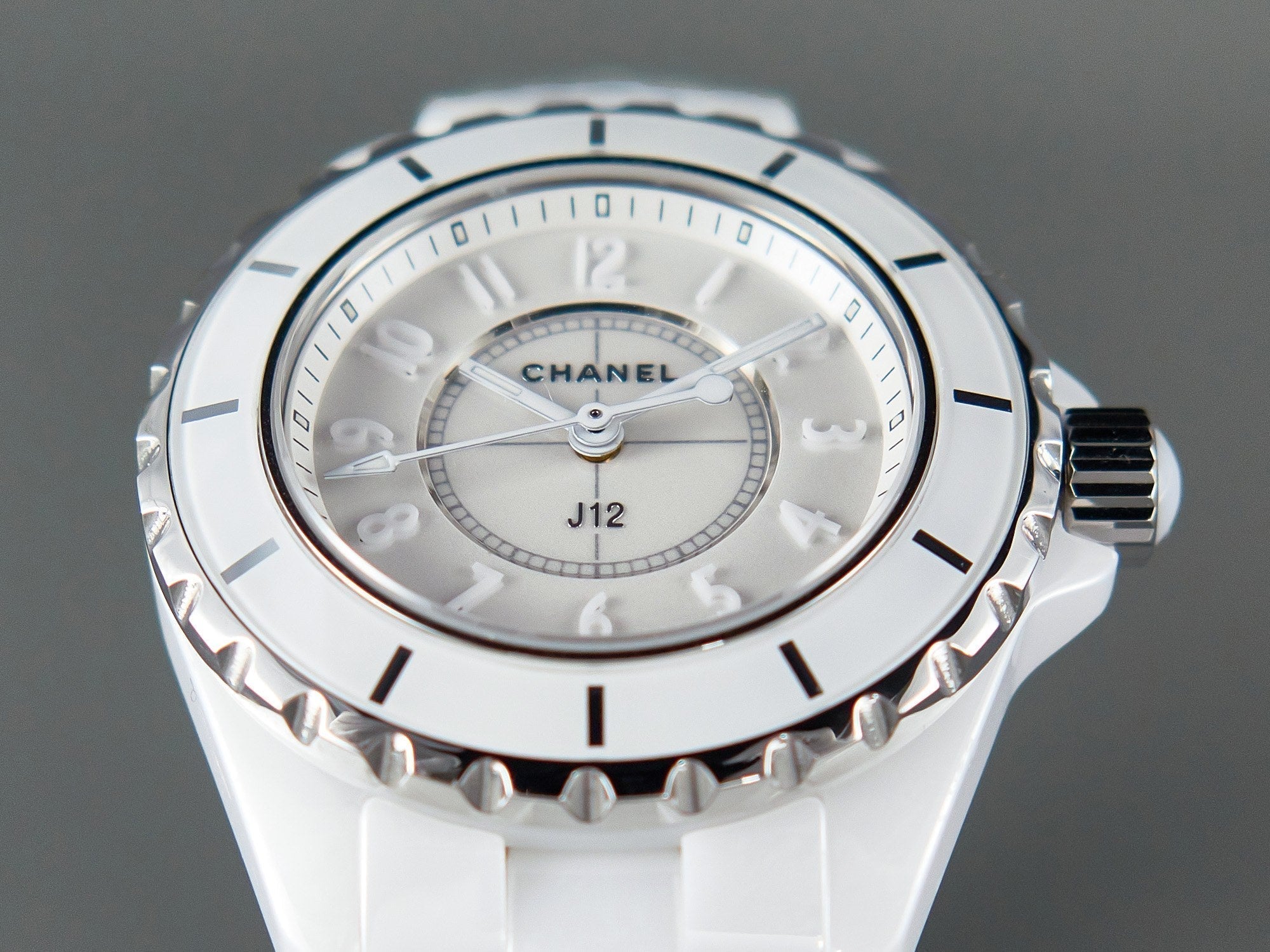 J12 Quartz White Ceramic White Numerals White Dial