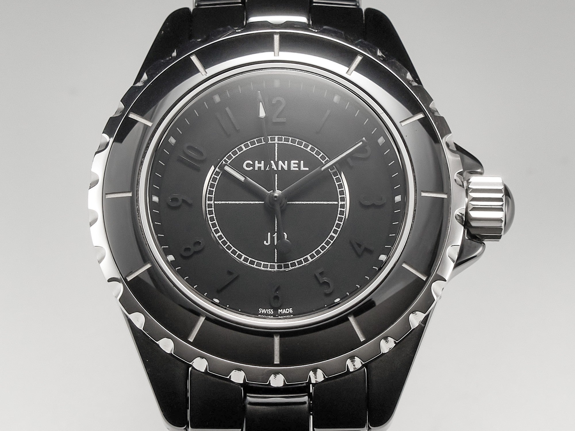 J12 Quartz Black Ceramic Black Numerals Black Dial
