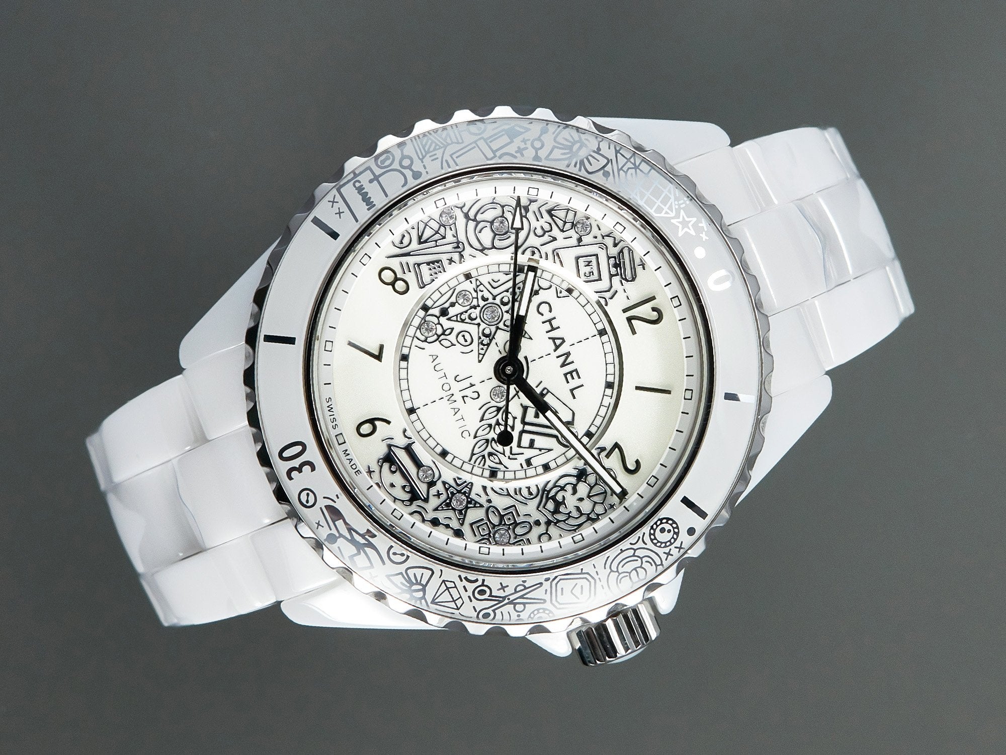 J12 38mm Automatic 20Th Anniversary White Ceramic