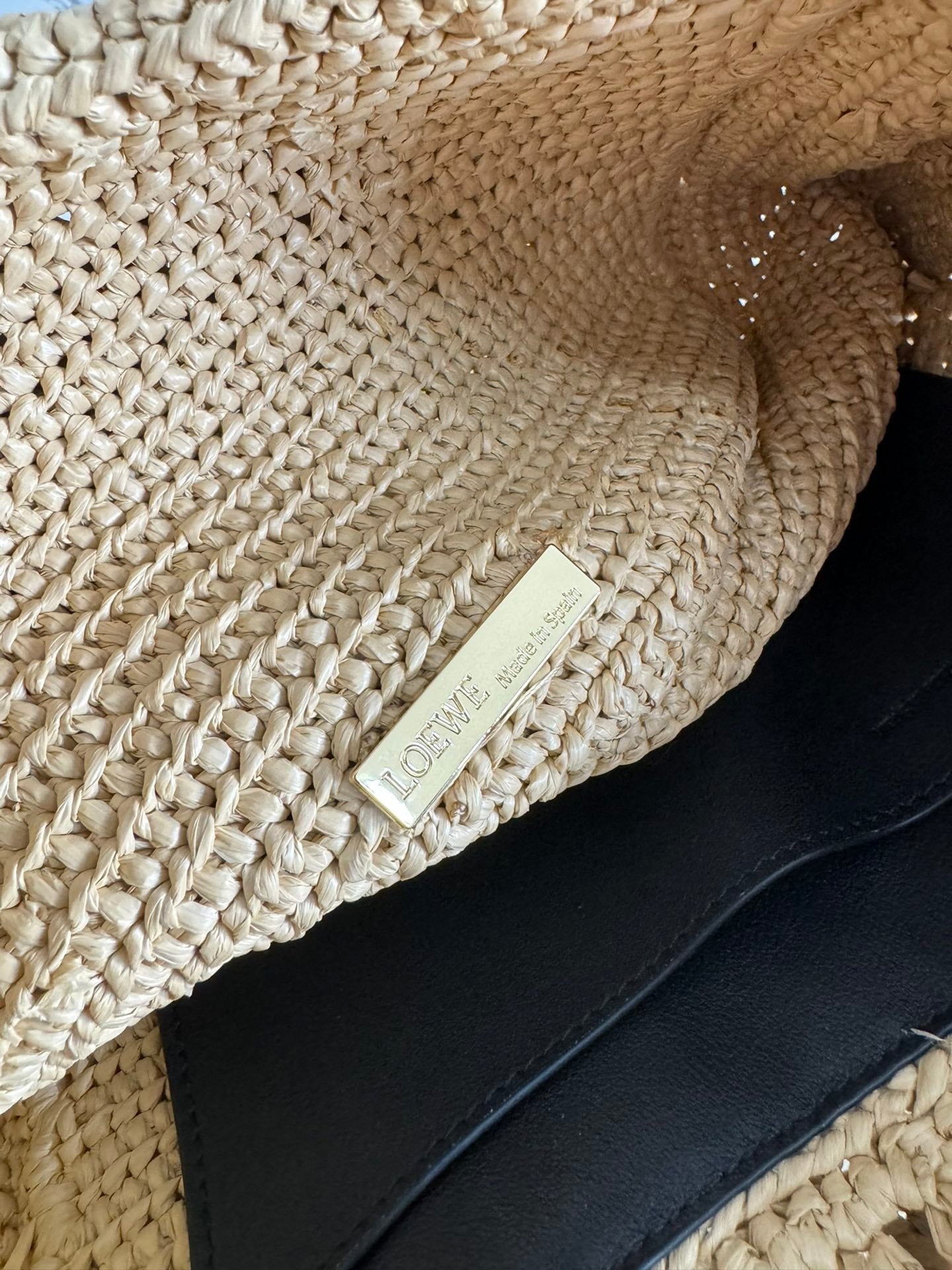 Loewe 2025 Ola 26 Bag Beige Black Raffia Calfskin 274681