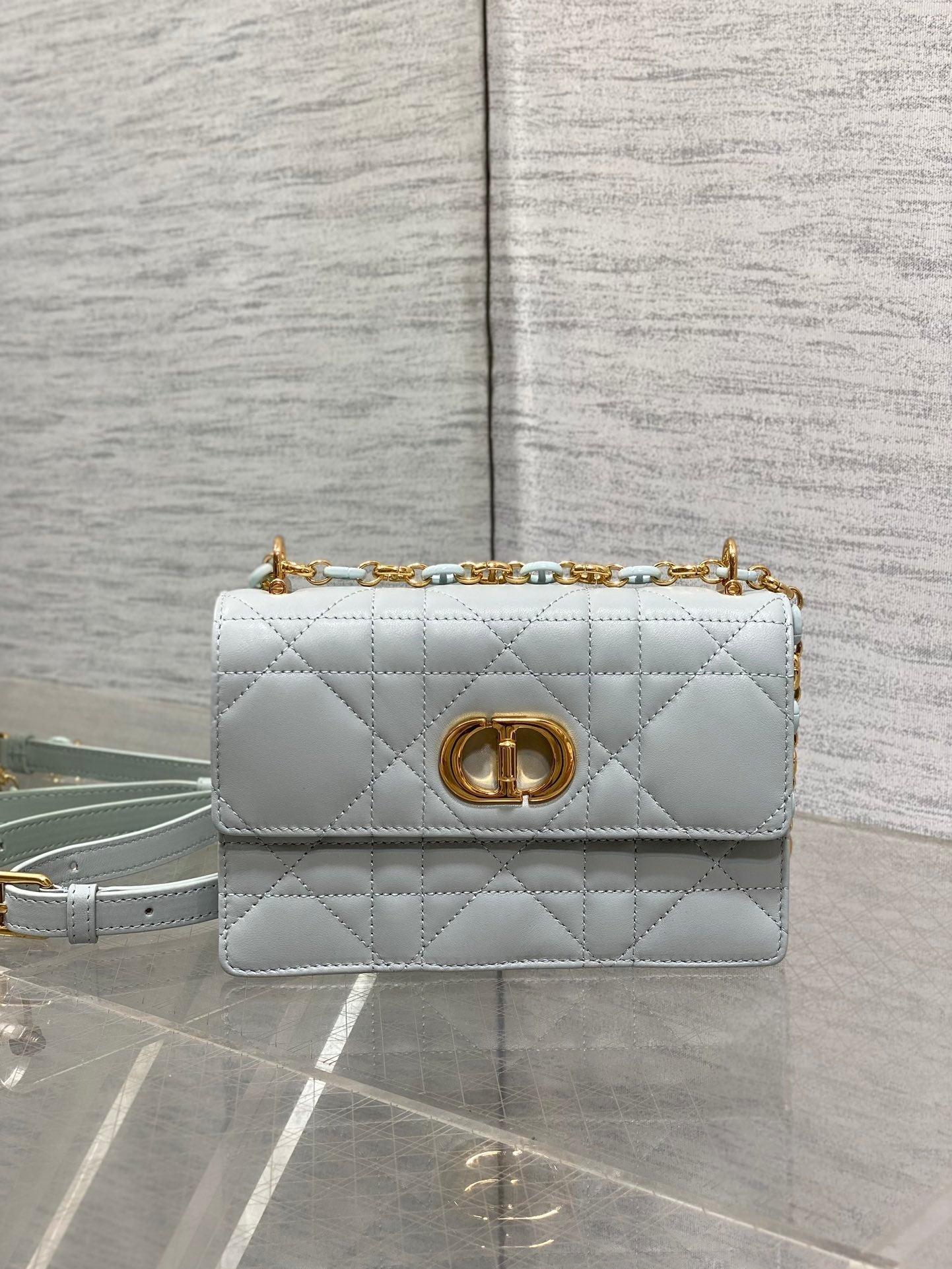 CD Miss Caro 17 Bag Light Blue Calfskin 226496