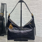 CD VOYAGE handbag 28 Black Crinkled Calfskin