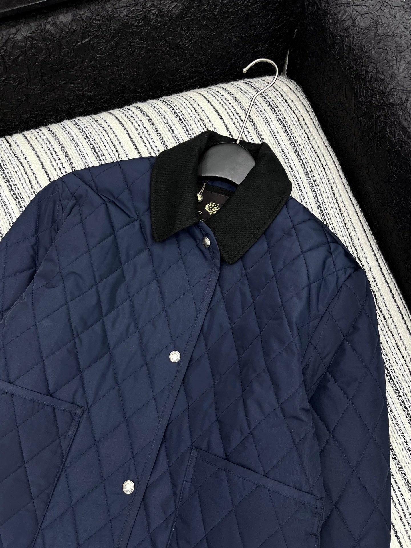 LP 25 Quilted Jacket Navy Blue Polyester Down 313374