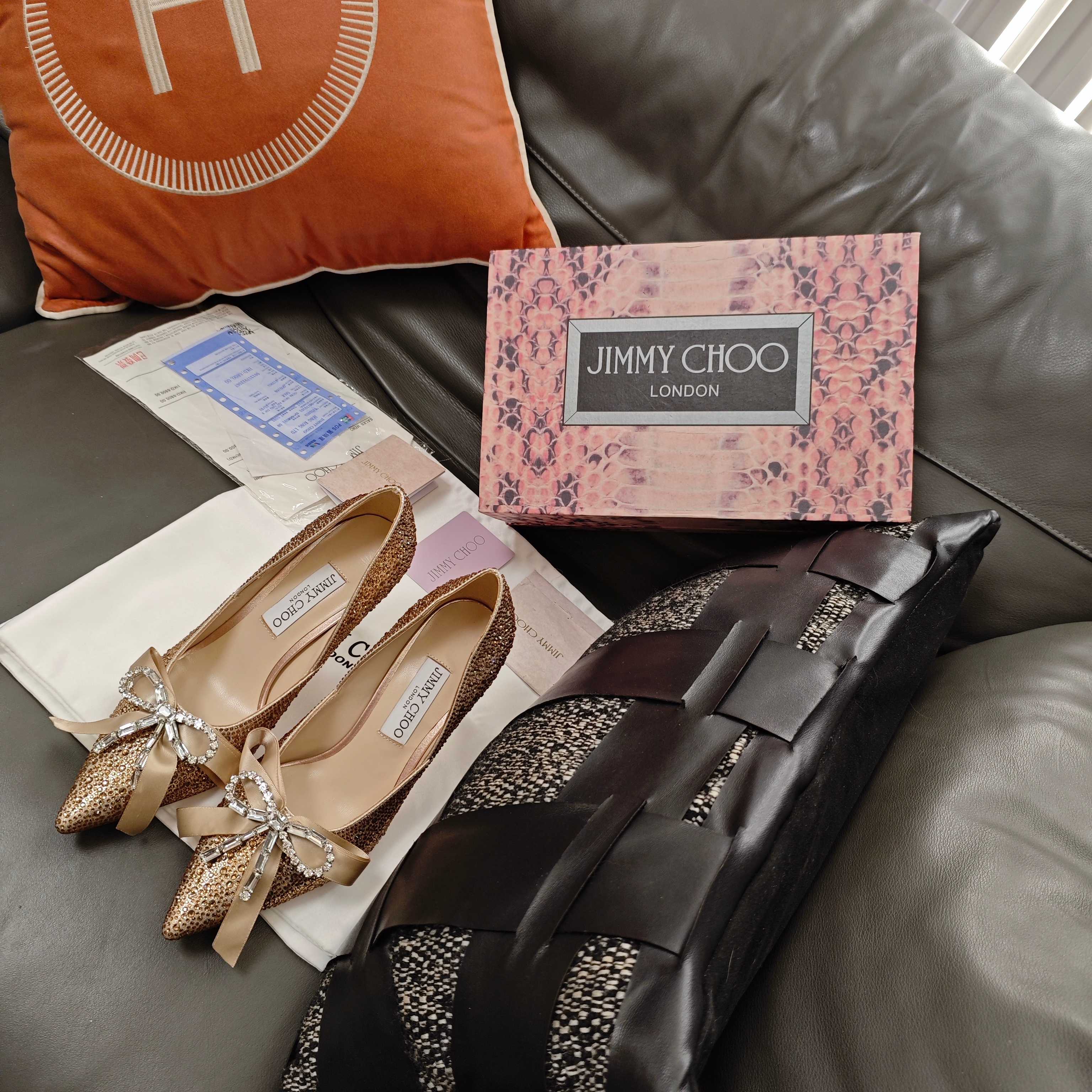 Jimmy 26s Crystal Pumps 85 Gold Silk Satin Cowhide 596333