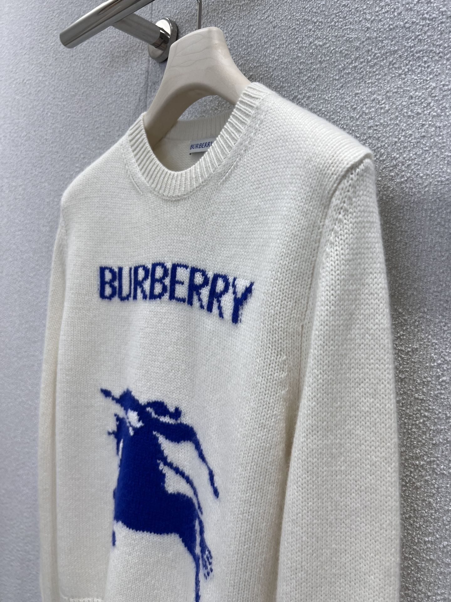 Burberry 25 Sweater White Blue Wool Cashmere