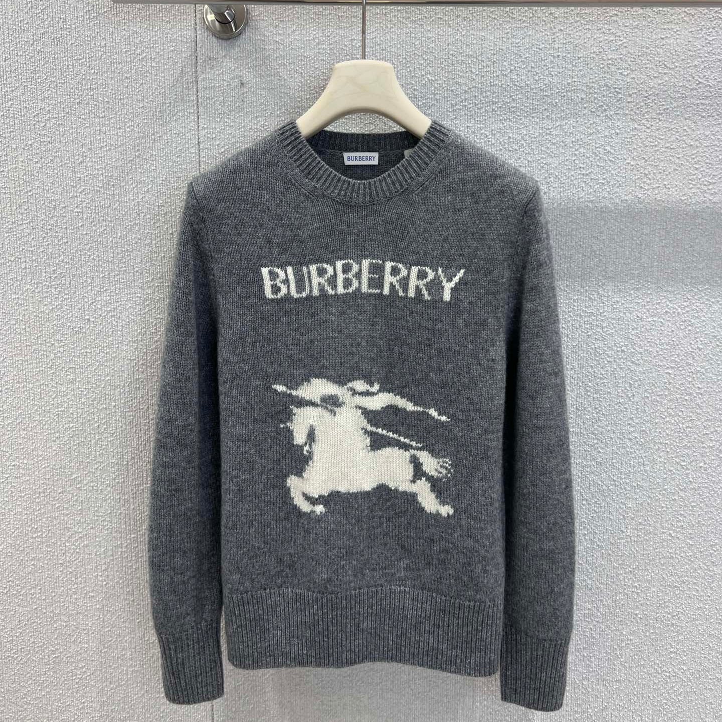 Burberry 25 Sweater Gray White Wool Cashmere