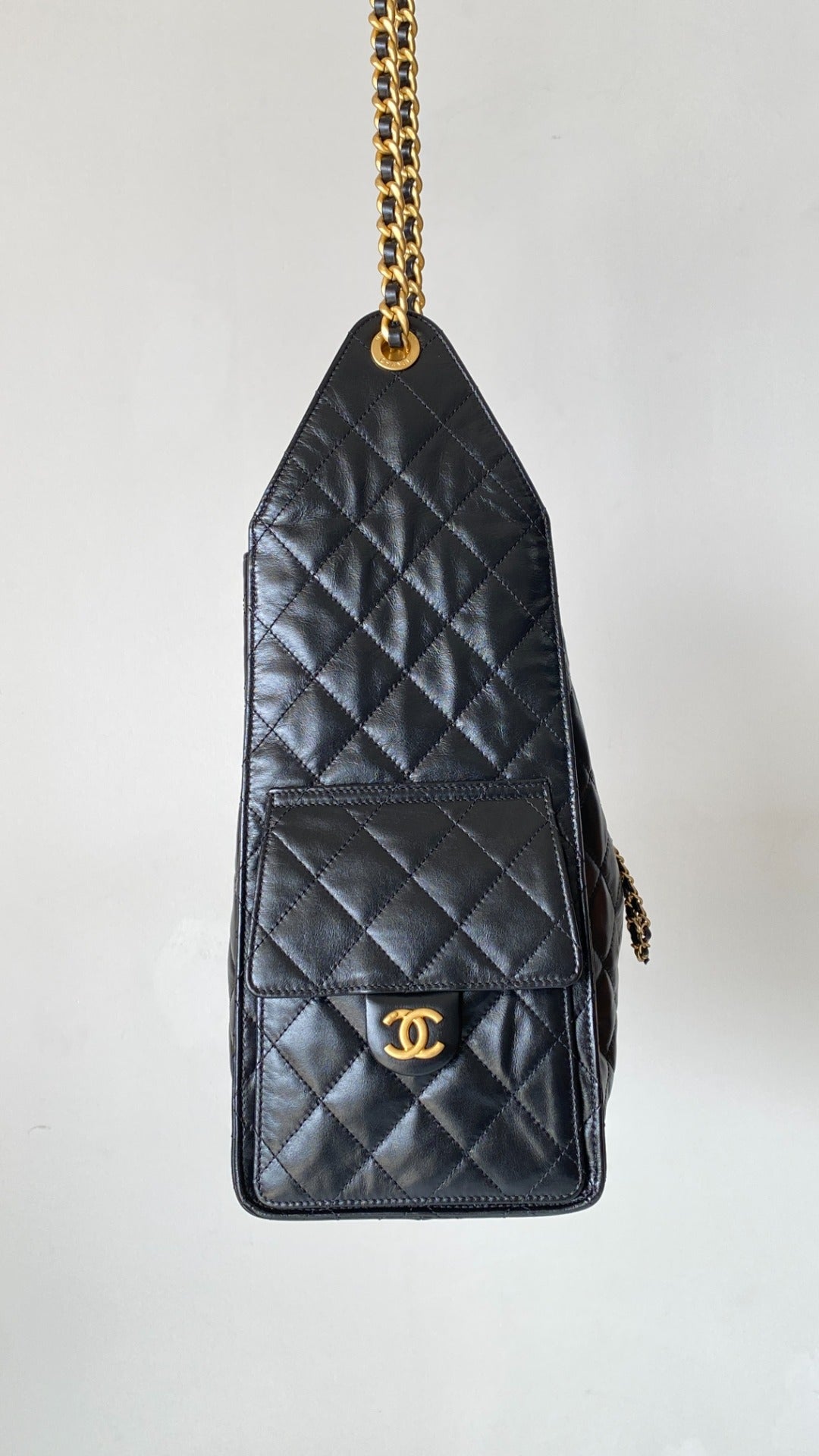 CC 25C Hobo Bags 40cm Black Calfskin