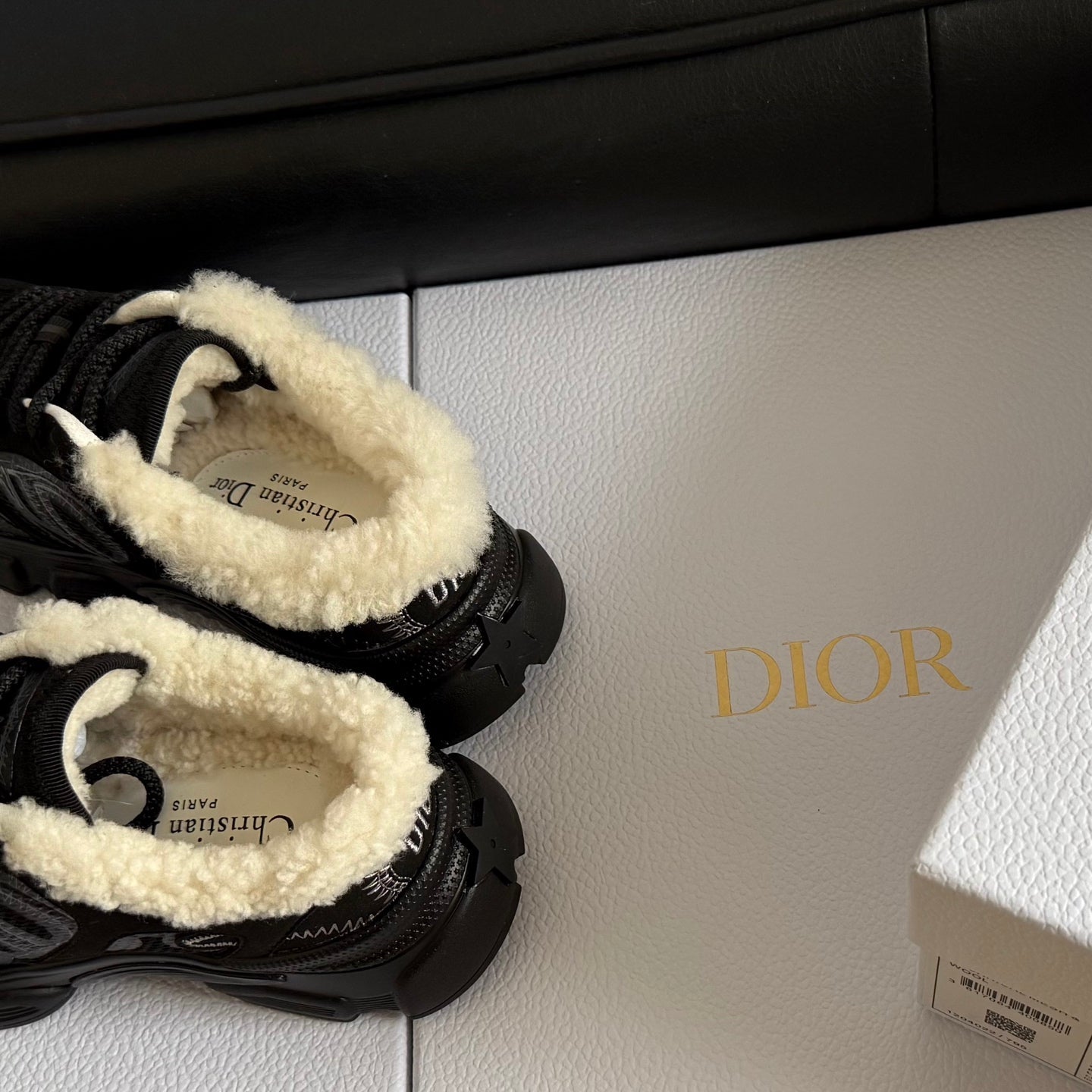Dior 25 Chrono Sneakers Black Cream Mesh Suede Calfskin 531388