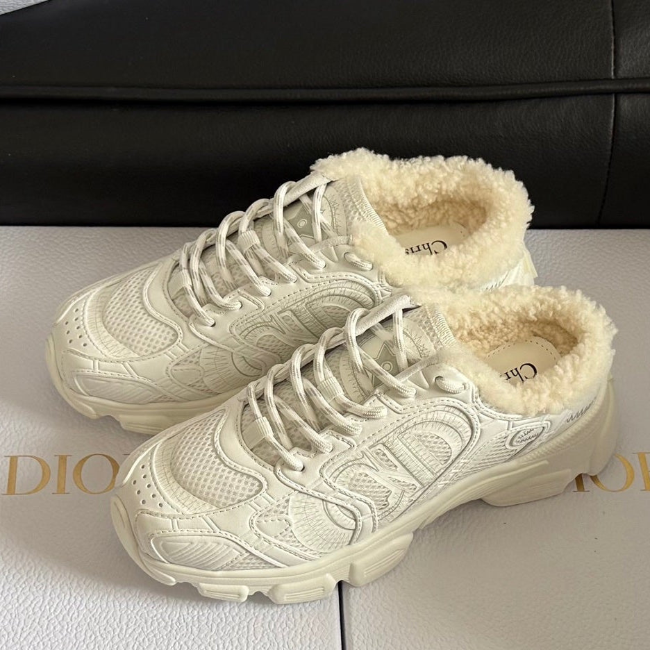 Dior 25 Chrono Sneakers White Mesh Calfskin 531395