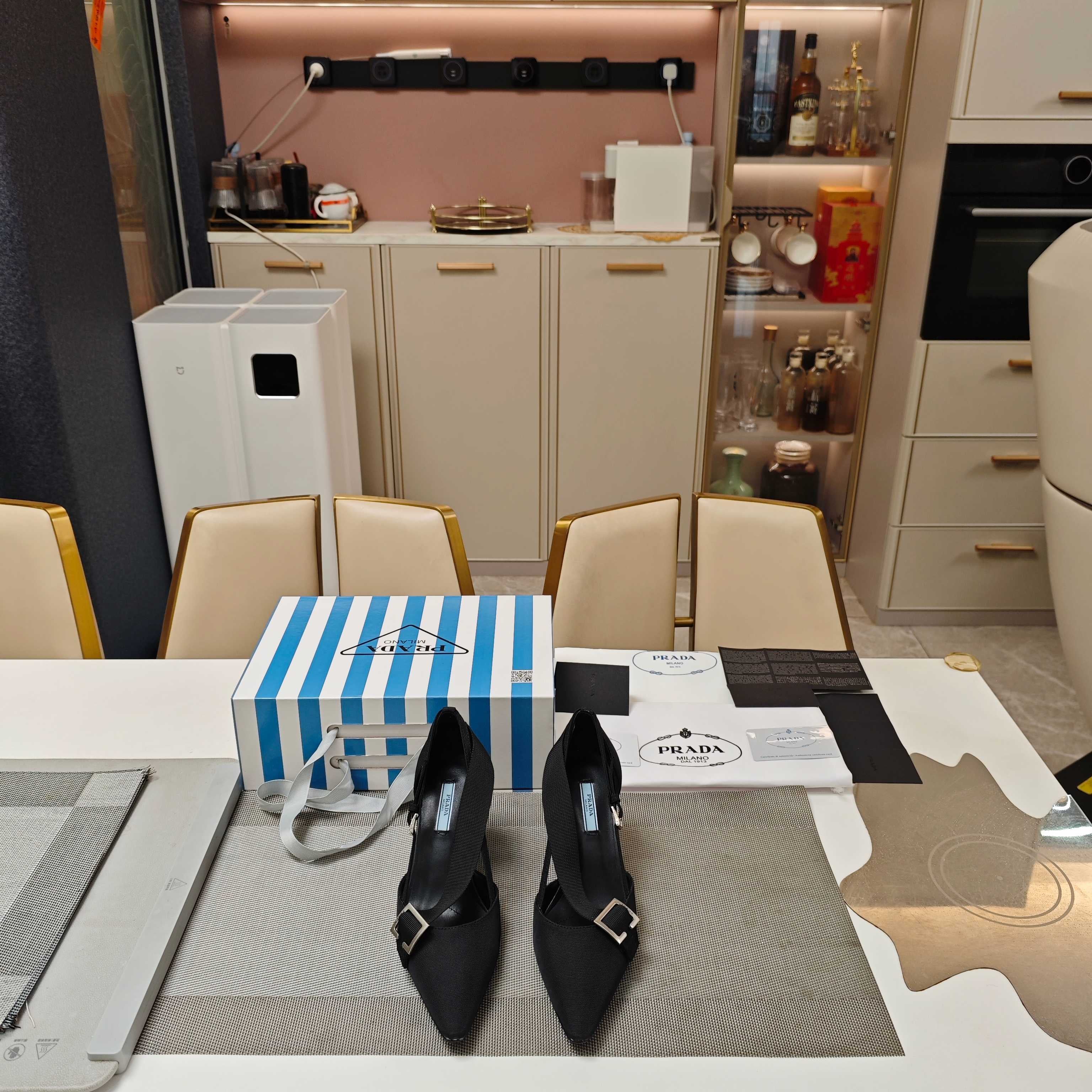 PRA 26S High Heel Pump 70 Black Canvas 630560